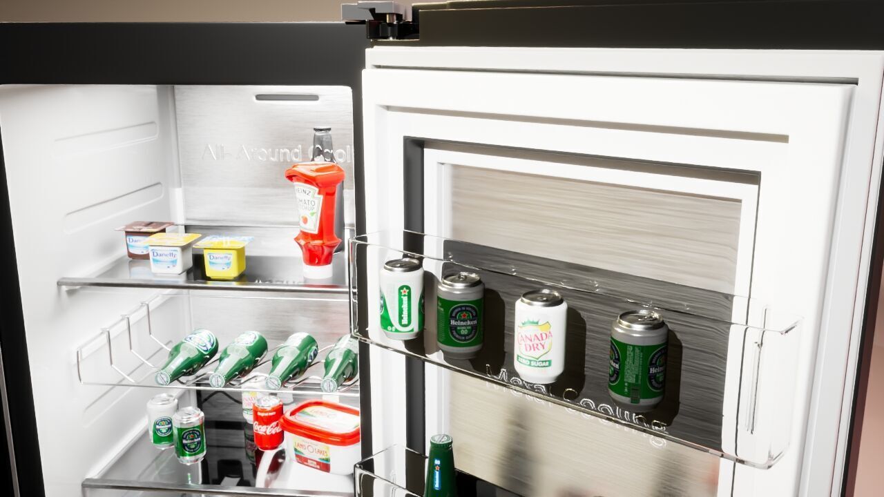 Samsung Refrigerator RS5000DC with inner stuffs Low-poly 3D model_33