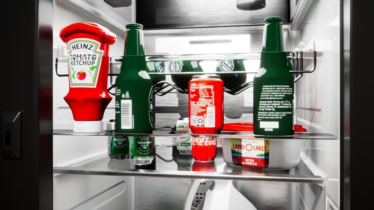 Samsung Refrigerator RS5000DC with inner stuffs Low-poly 3D model_37