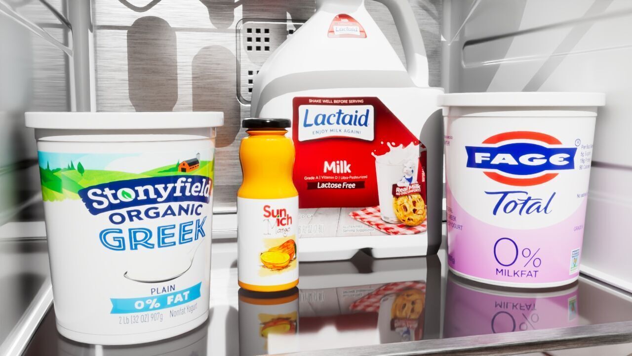 Samsung Refrigerator RS5000DC with inner stuffs Low-poly 3D model_9