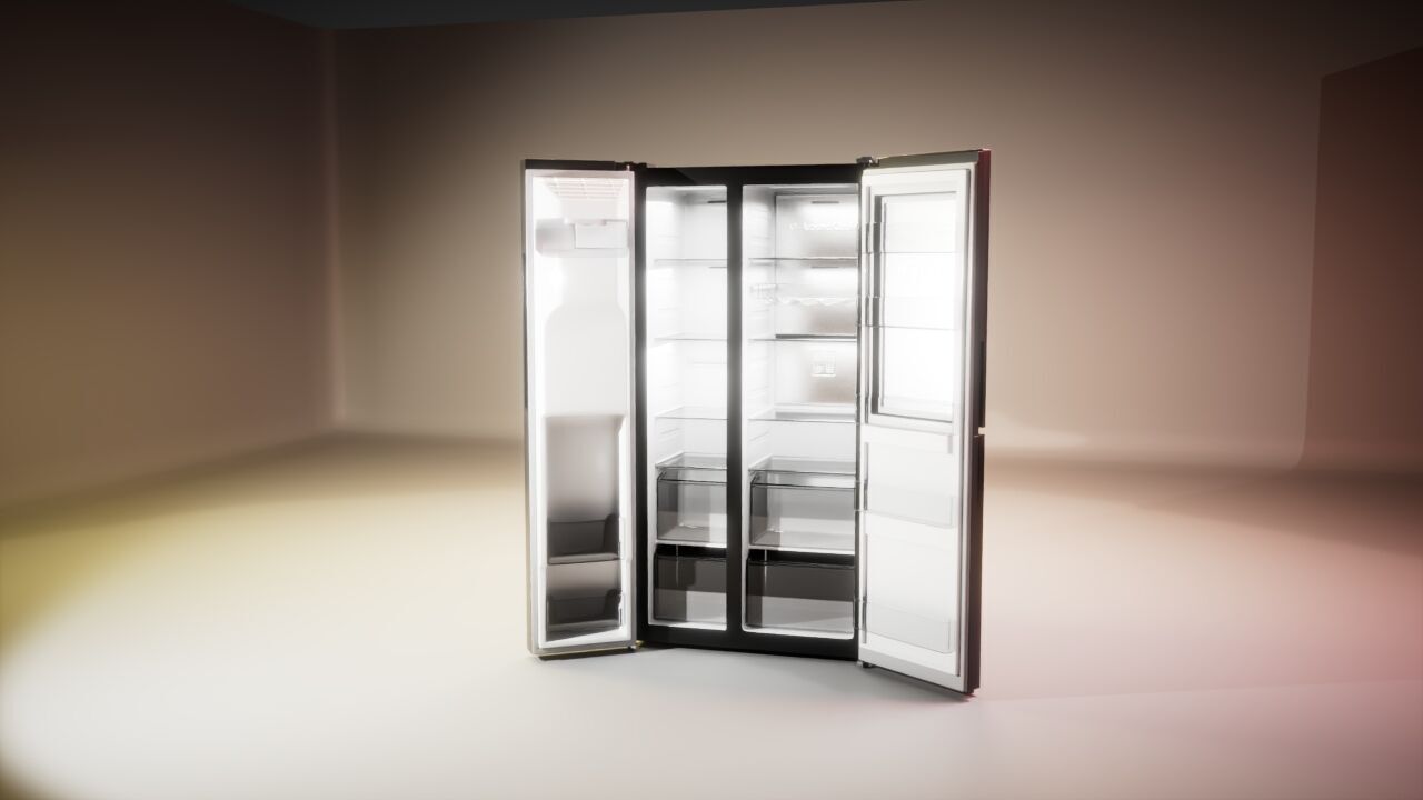 Samsung Refrigerator RS5000DC with inner stuffs Low-poly 3D model_5