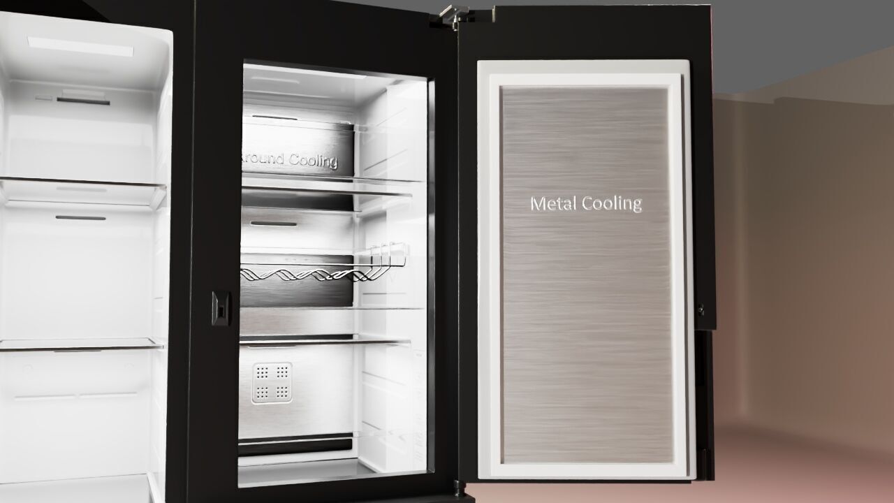 Samsung Refrigerator RS5000DC with inner stuffs Low-poly 3D model_4