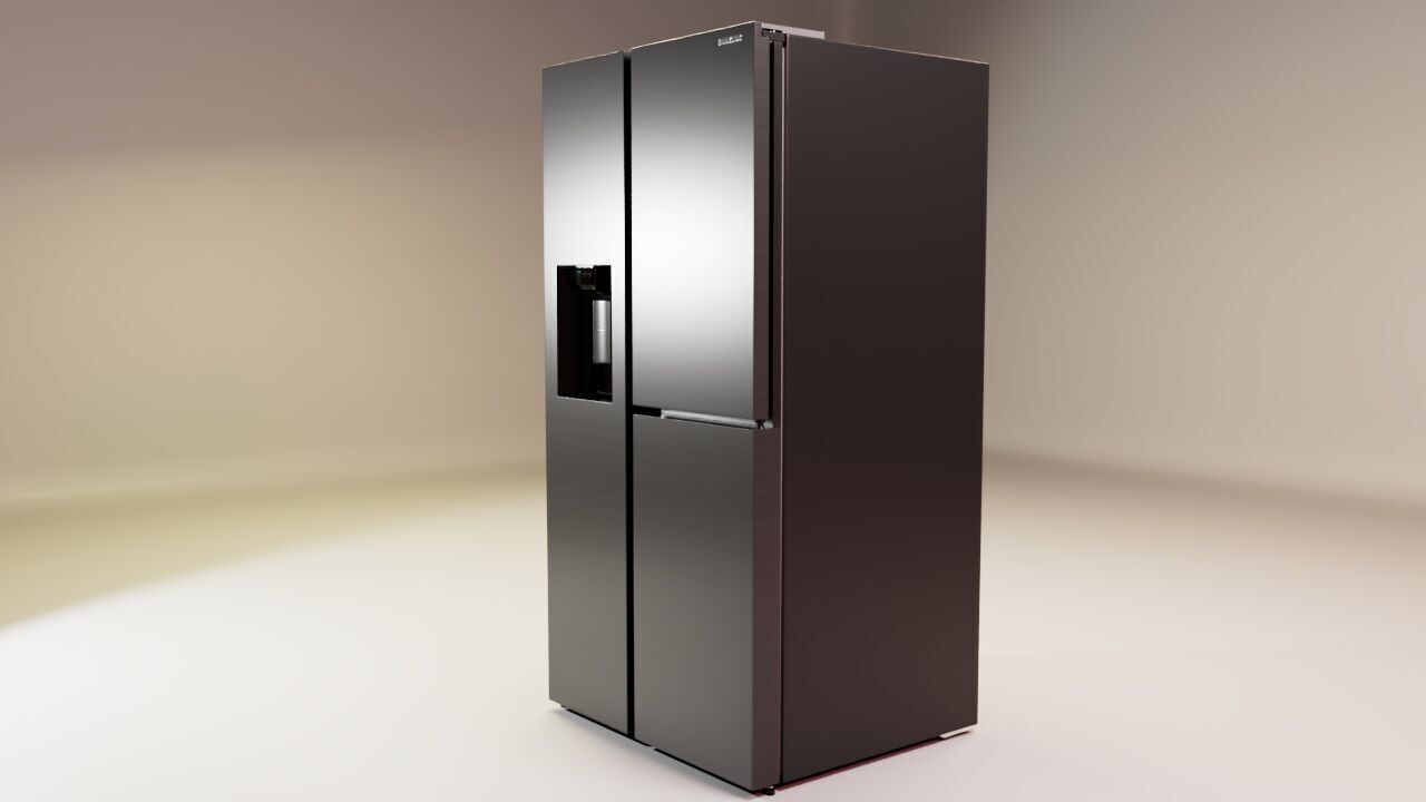Samsung Refrigerator RS5000DC with inner stuffs Low-poly 3D model_19