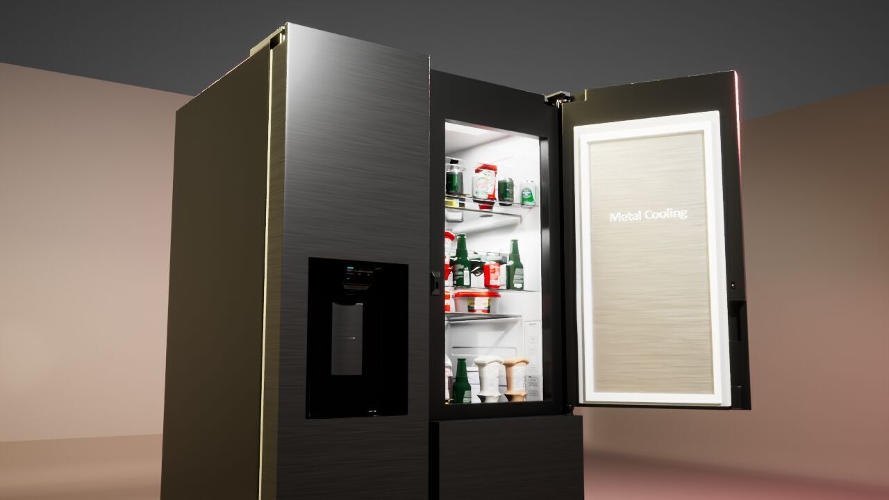 Samsung Refrigerator RS5000DC with inner stuffs Low-poly 3D model_43