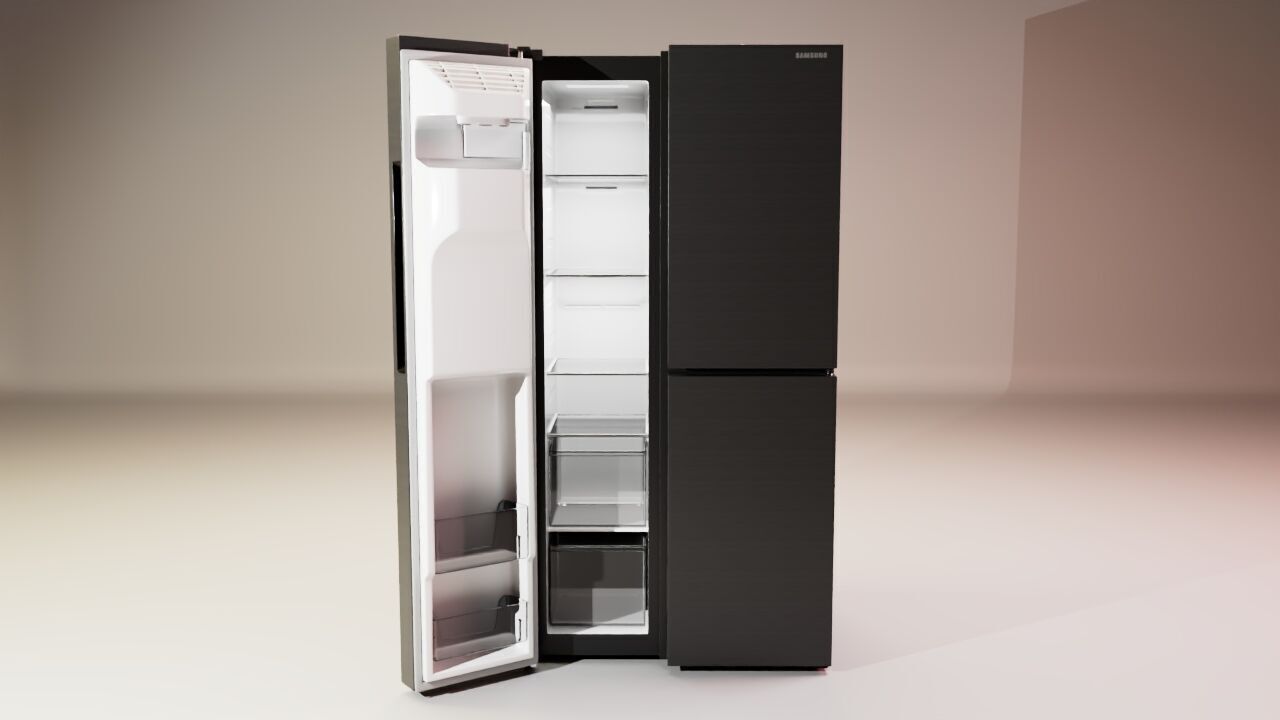 Samsung Refrigerator RS5000DC with inner stuffs Low-poly 3D model_25