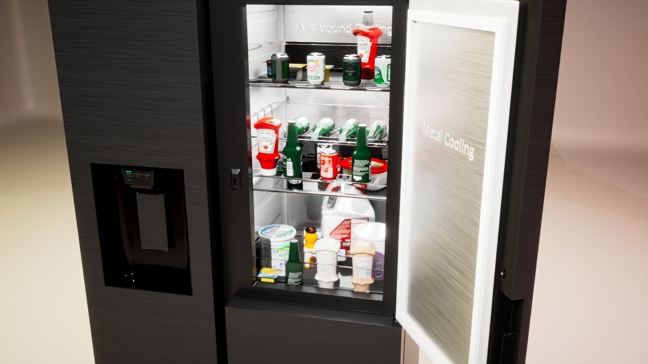 Samsung Refrigerator RS5000DC with inner stuffs Low-poly 3D model_41