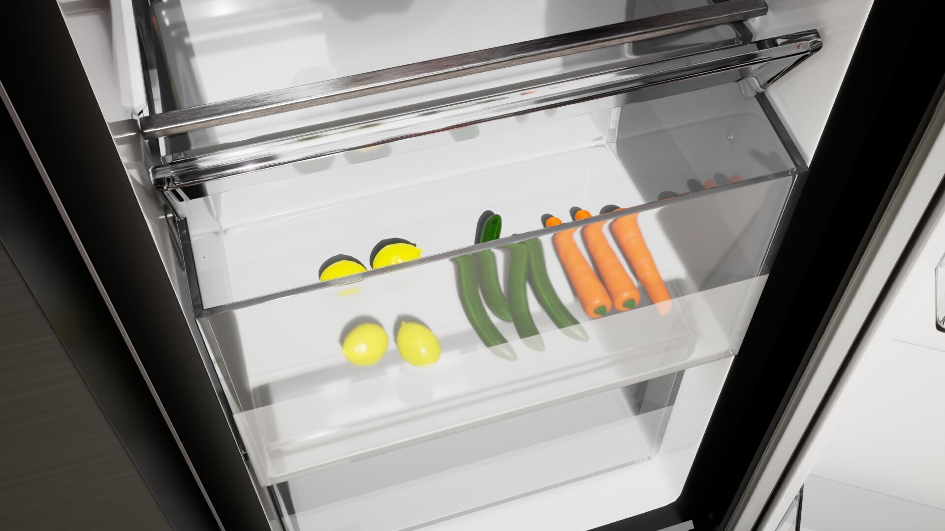 Samsung Refrigerator RS5000DC with inner stuffs Low-poly 3D model_30