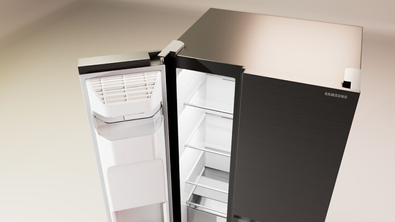 Samsung Refrigerator RS5000DC with inner stuffs Low-poly 3D model_24
