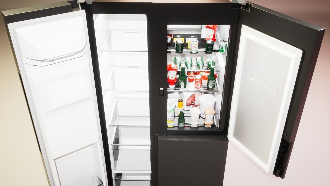 Samsung Refrigerator RS5000DC with inner stuffs Low-poly 3D model_42