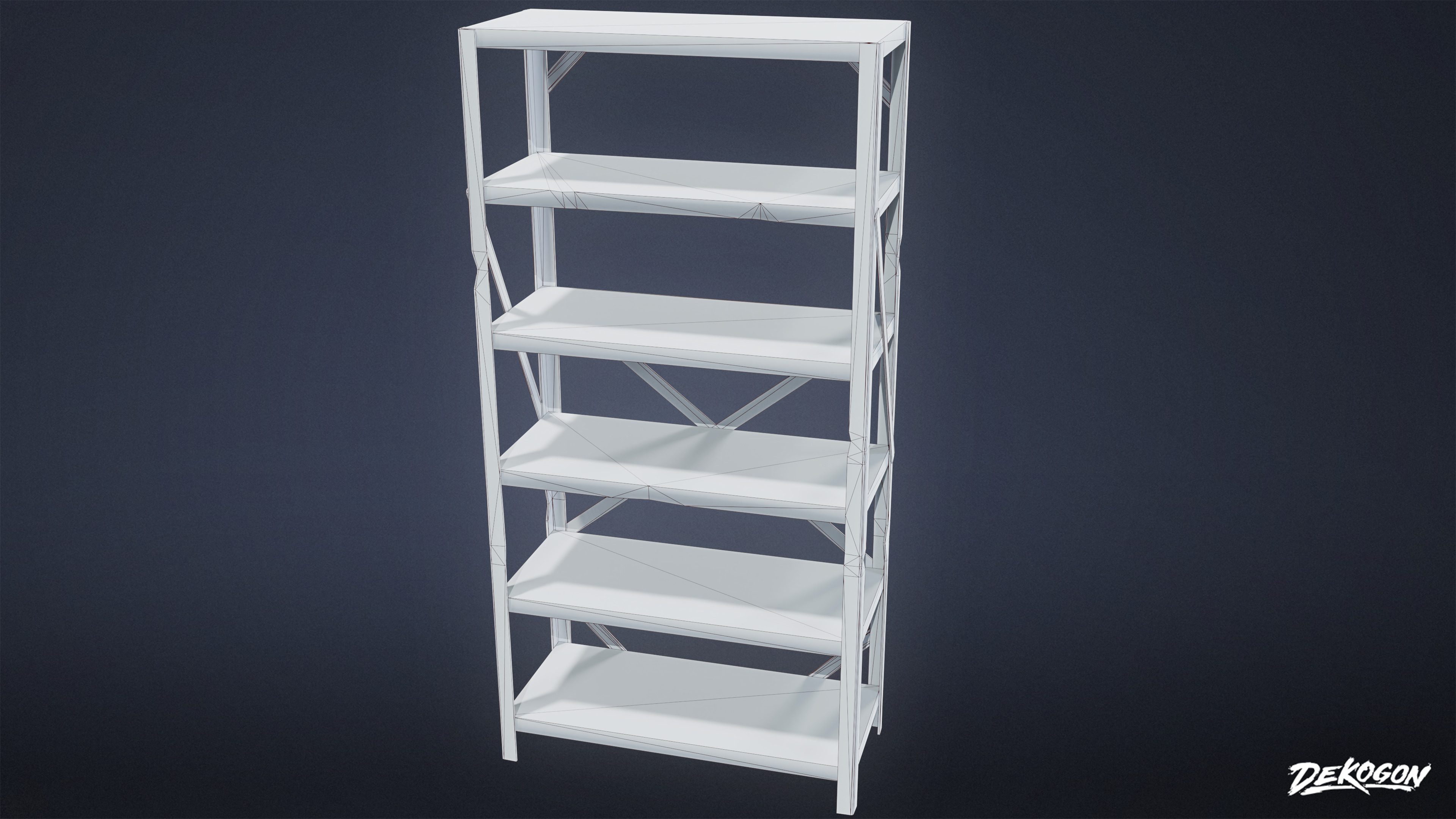 SUBURBS - Shelf Metal 02 - LOW POLY AND NANITE Low-poly 3D model_7