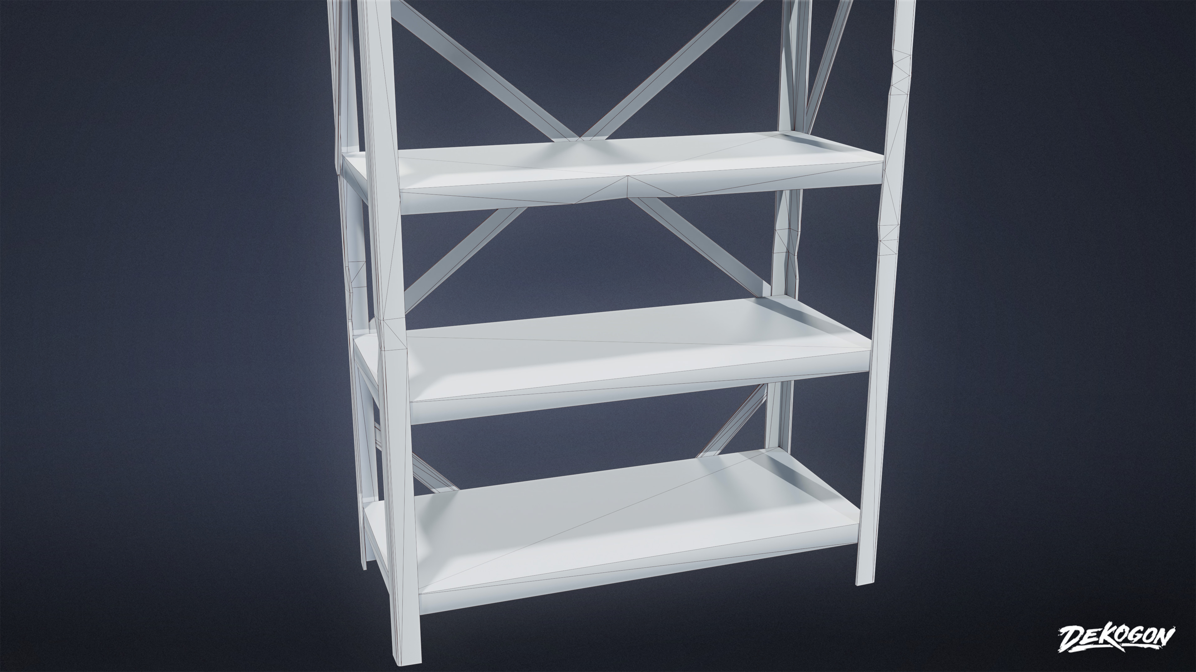 SUBURBS - Shelf Metal 02 - LOW POLY AND NANITE Low-poly 3D model_8
