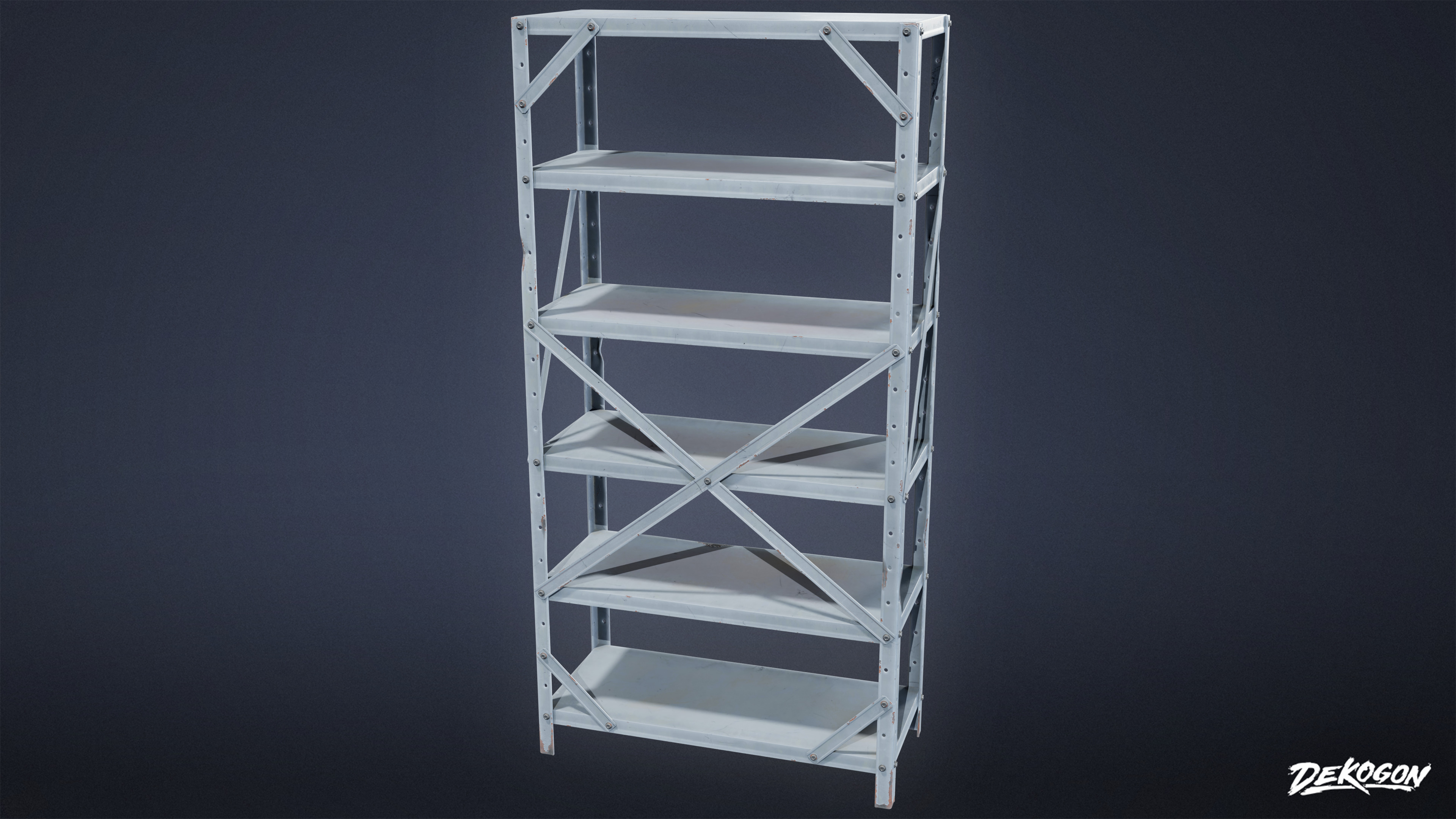SUBURBS - Shelf Metal 02 - LOW POLY AND NANITE Low-poly 3D model_3