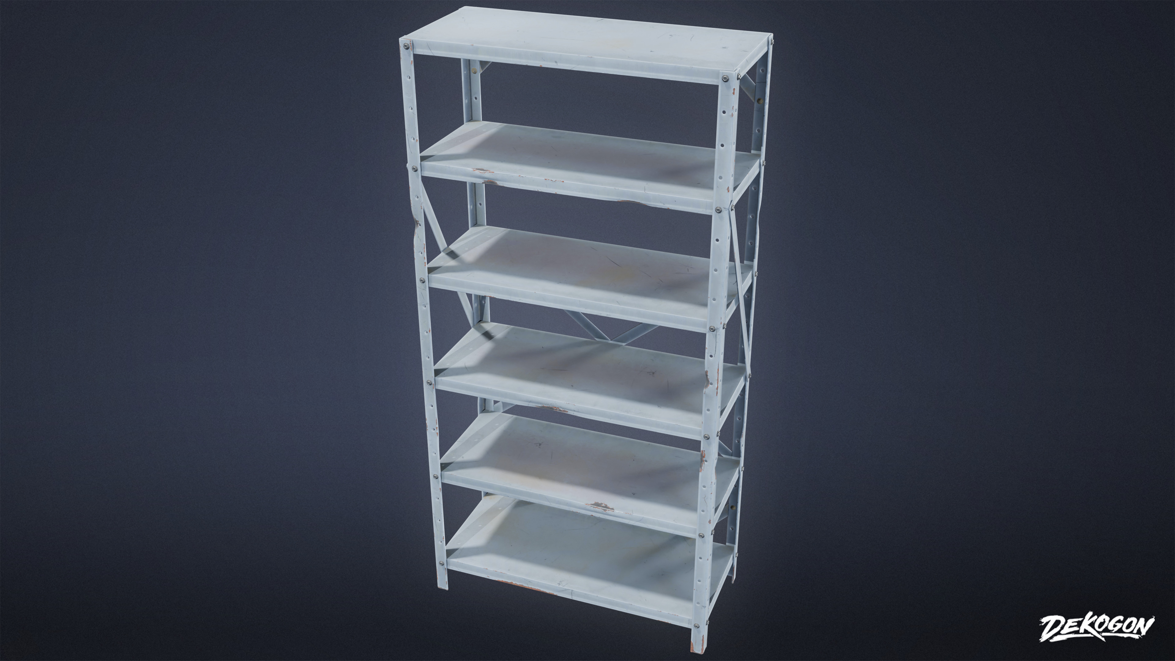 SUBURBS - Shelf Metal 02 - LOW POLY AND NANITE Low-poly 3D model_5