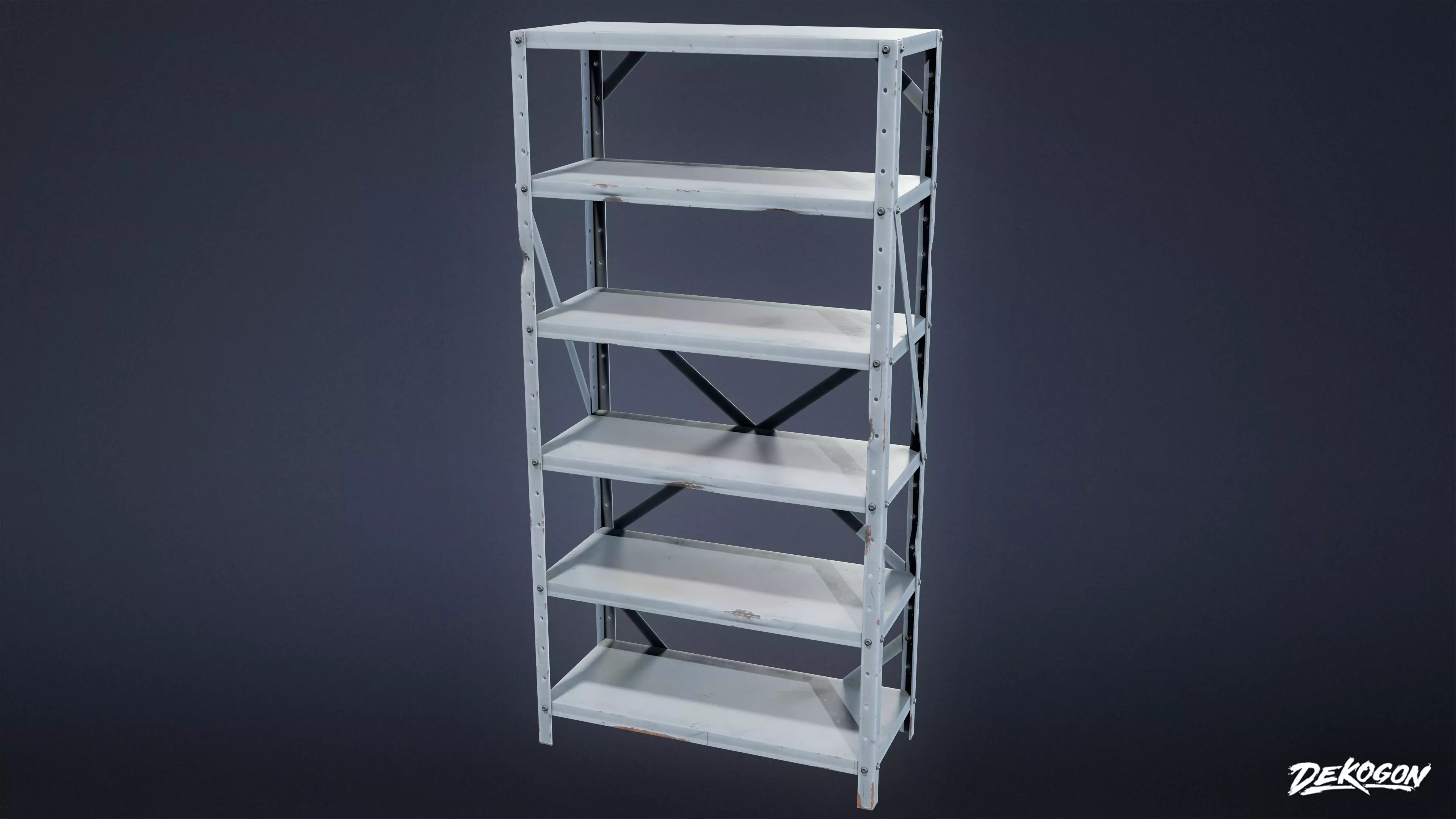 SUBURBS - Shelf Metal 02 - LOW POLY AND NANITE Low-poly 3D model_0