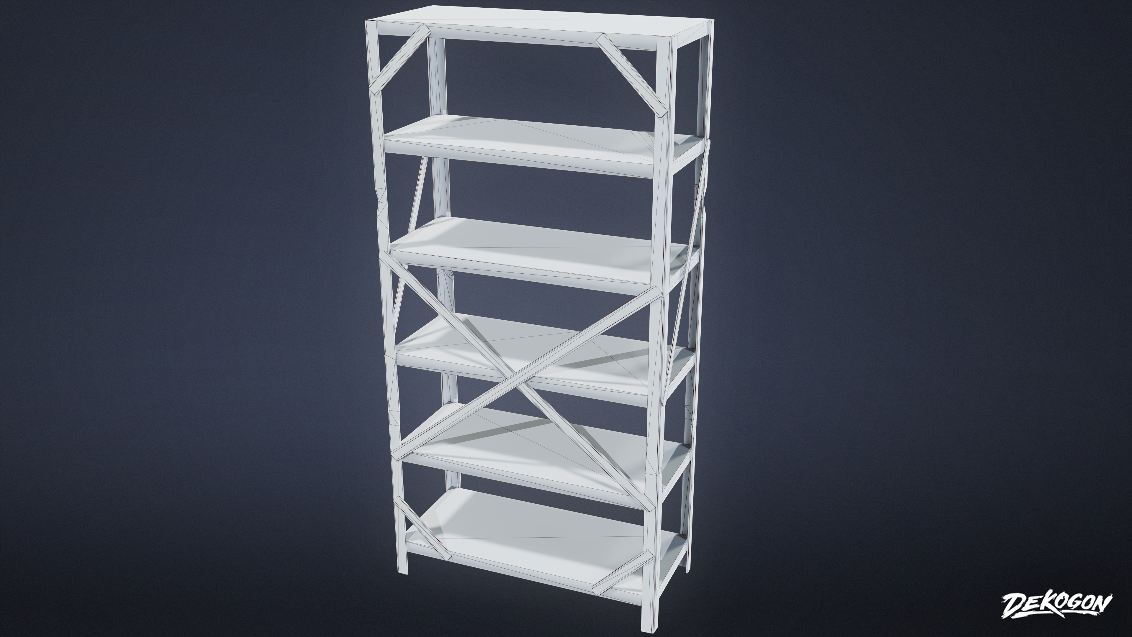 SUBURBS - Shelf Metal 02 - LOW POLY AND NANITE Low-poly 3D model_9