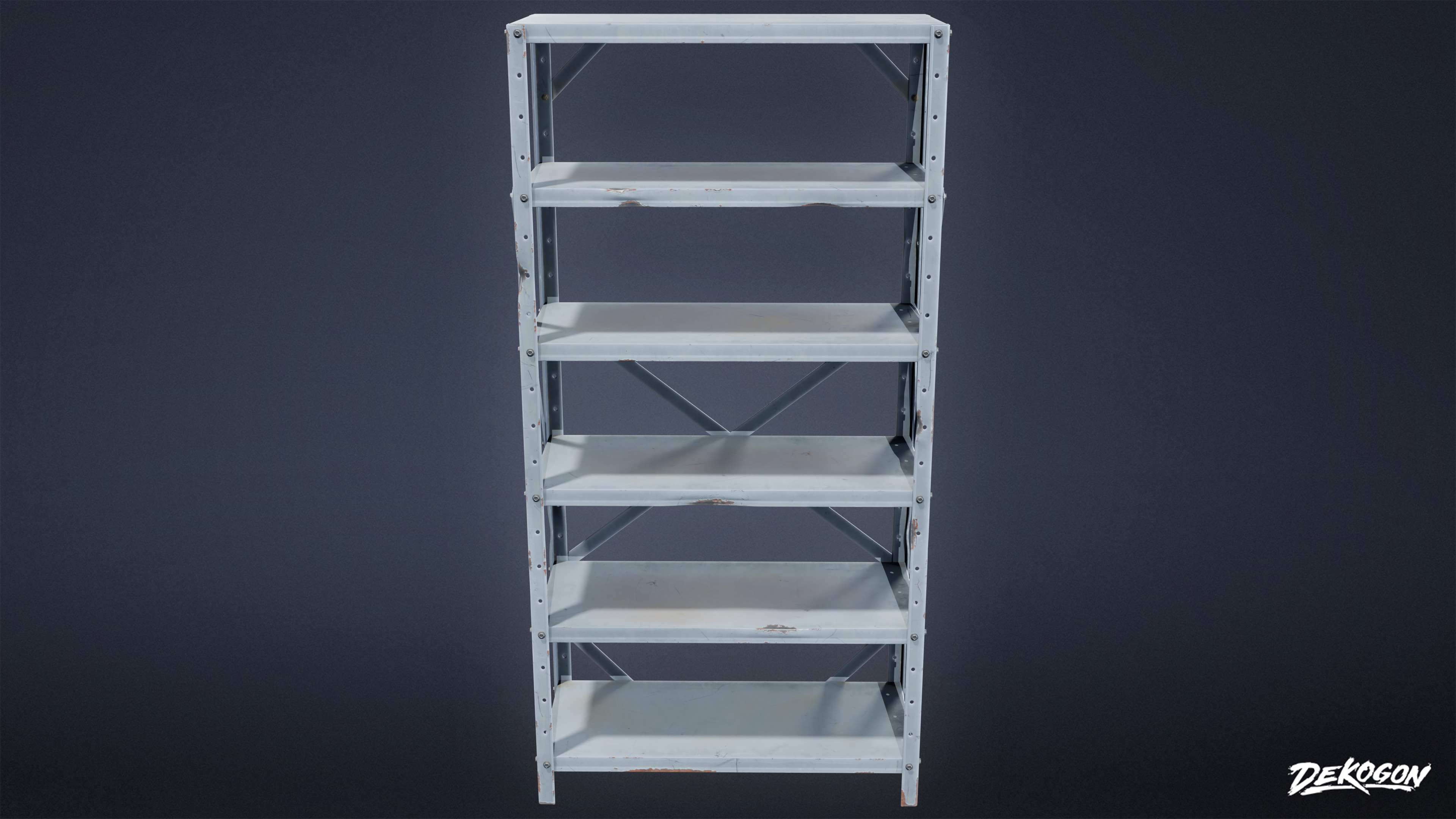 SUBURBS - Shelf Metal 02 - LOW POLY AND NANITE Low-poly 3D model_1