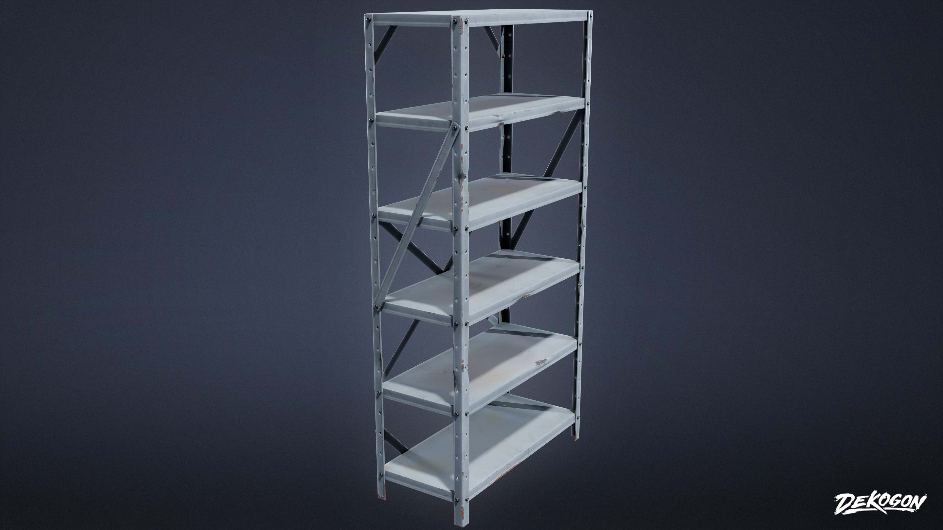 SUBURBS - Shelf Metal 02 - LOW POLY AND NANITE Low-poly 3D model_2