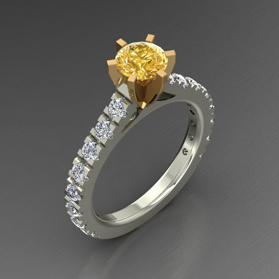 Solitaire Ring 3D print model_3