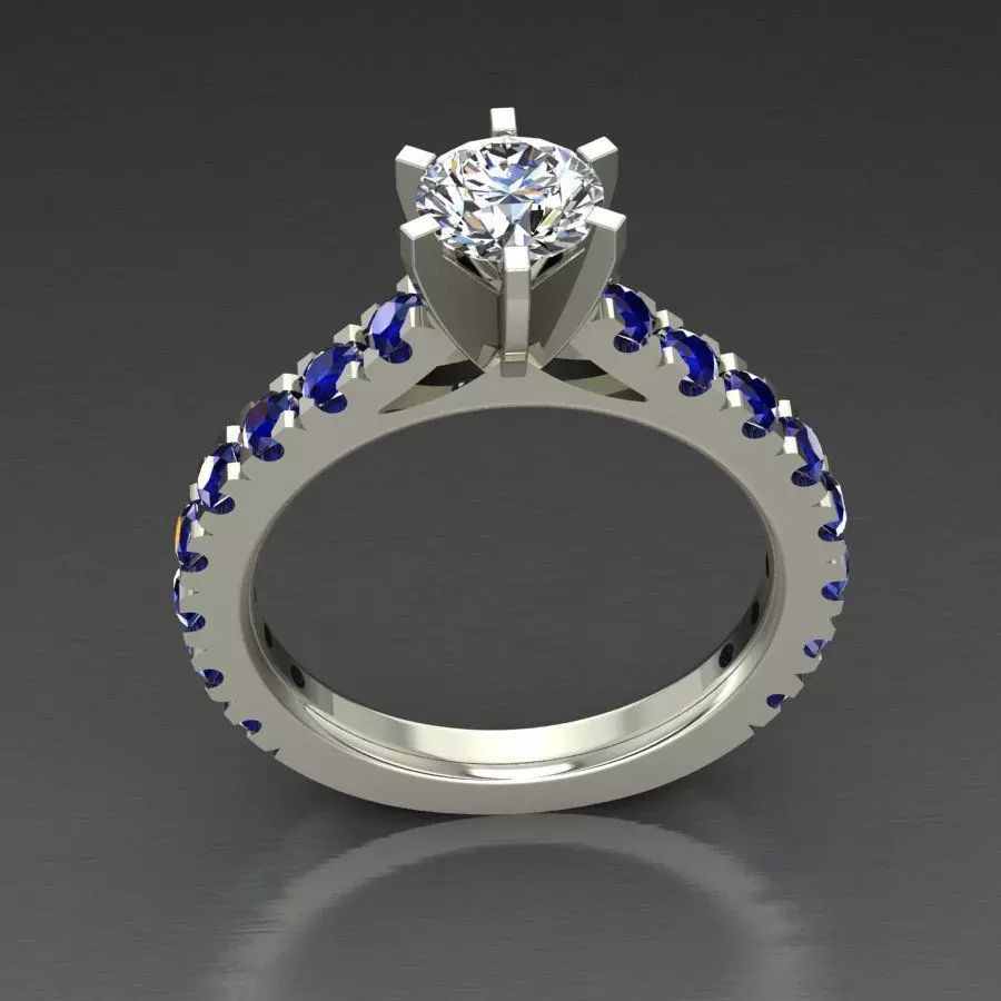 Solitaire Ring 3D print model_0