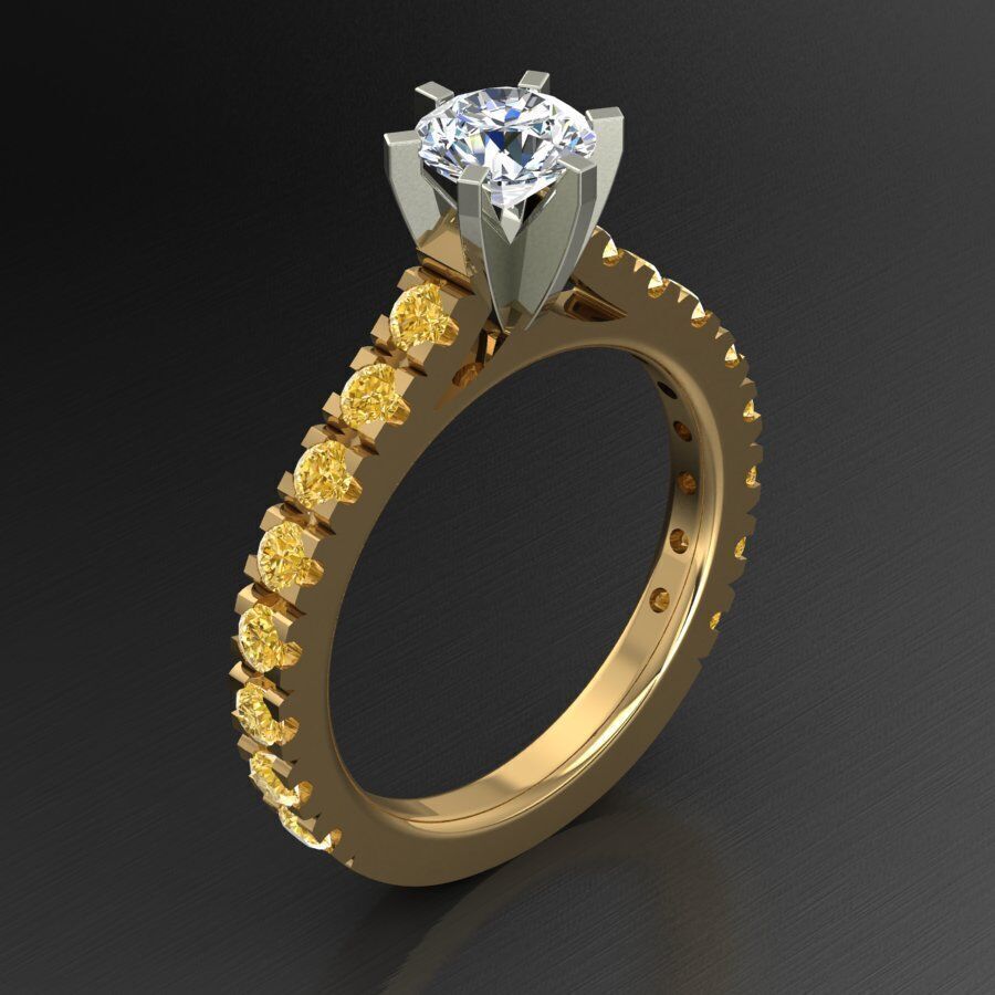 Solitaire Ring 3D print model_5