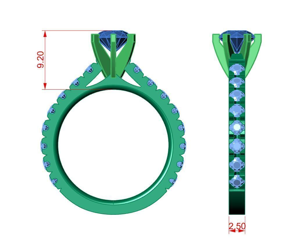 Solitaire Ring 3D print model_4