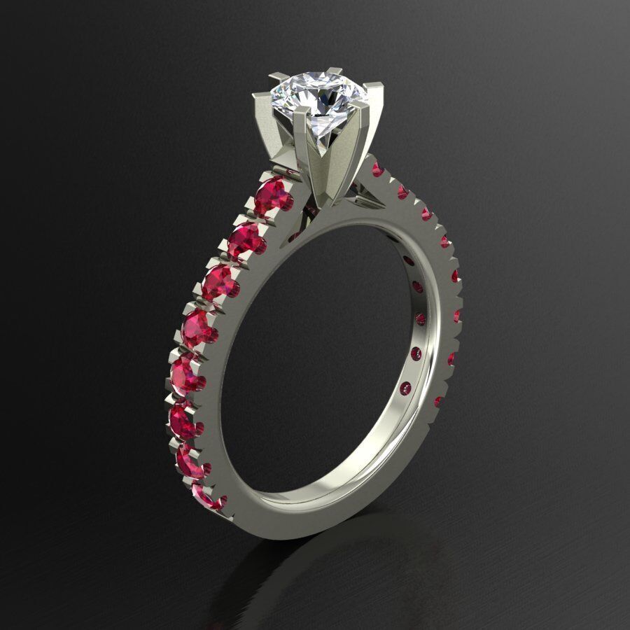 Solitaire Ring 3D print model_1