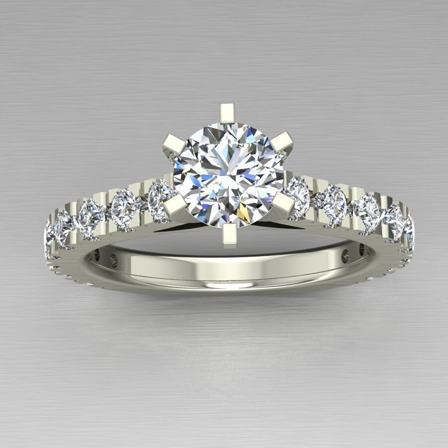 Solitaire Ring 3D print model_7