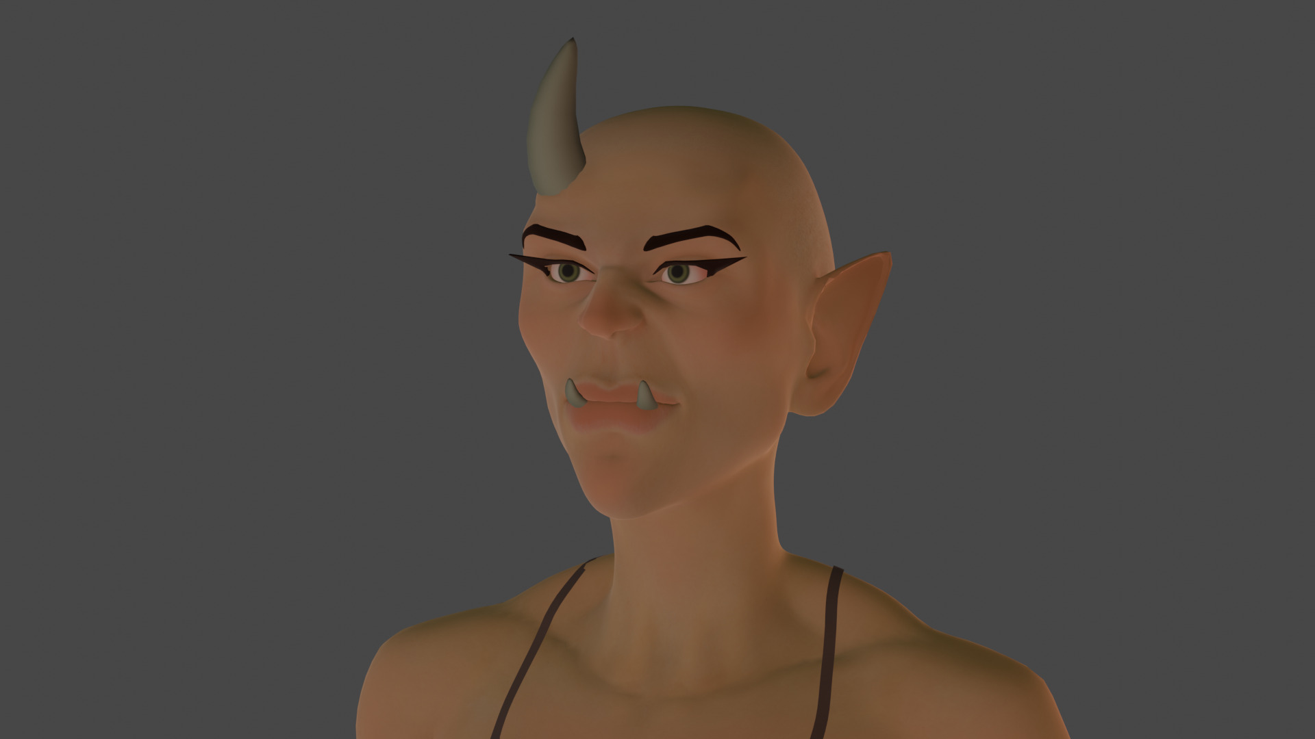 Cartoon female devil character fantesy base mesh Low-poly Low-poly 3D model_8