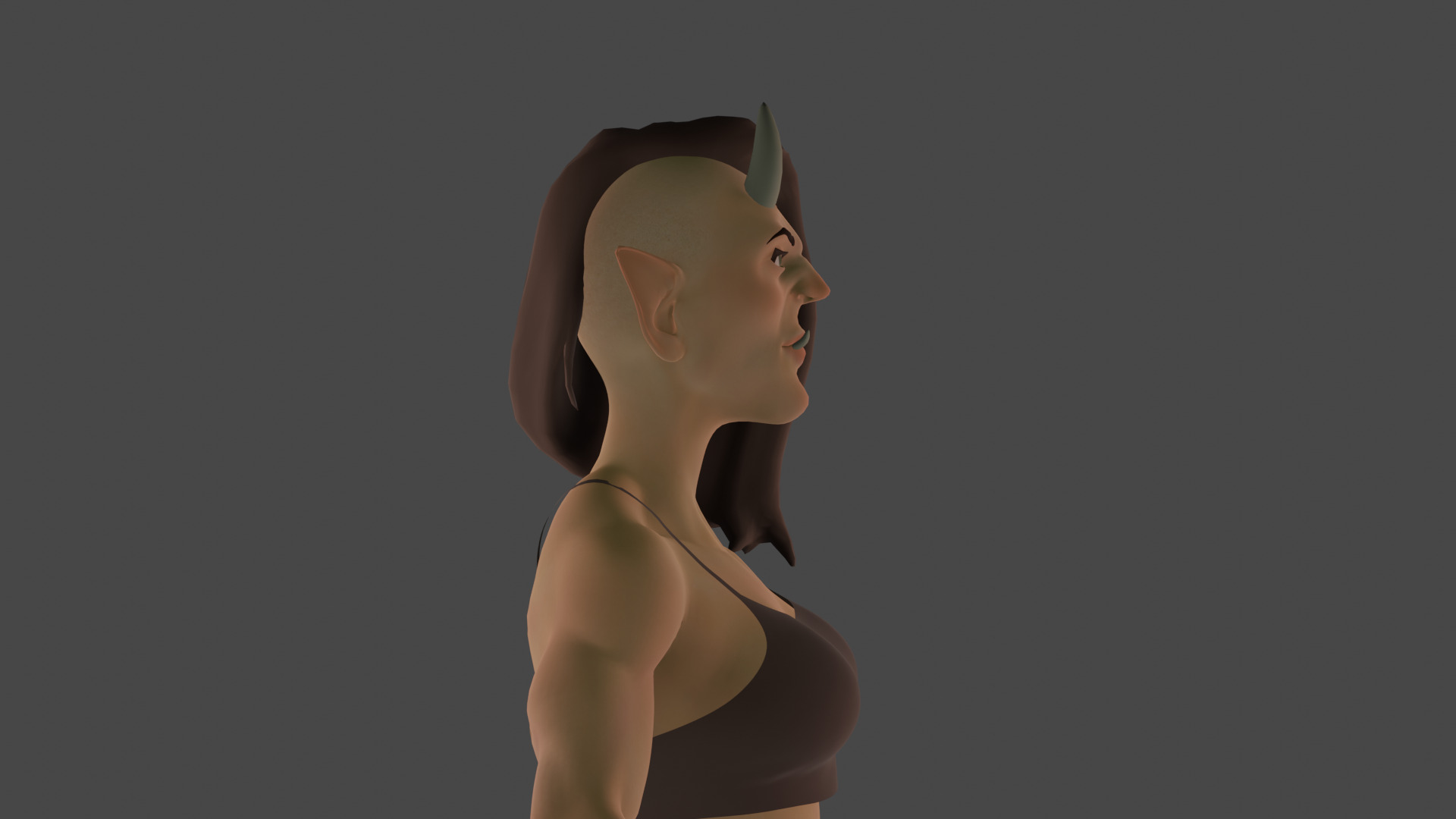 Cartoon female devil character fantesy base mesh Low-poly Low-poly 3D model_6