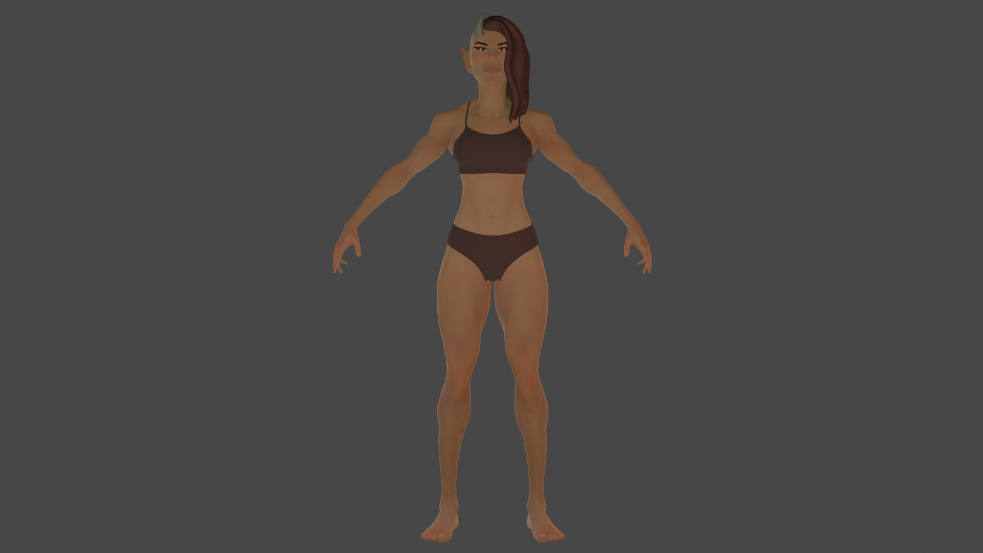 Cartoon female devil character fantesy base mesh Low-poly Low-poly 3D model_5