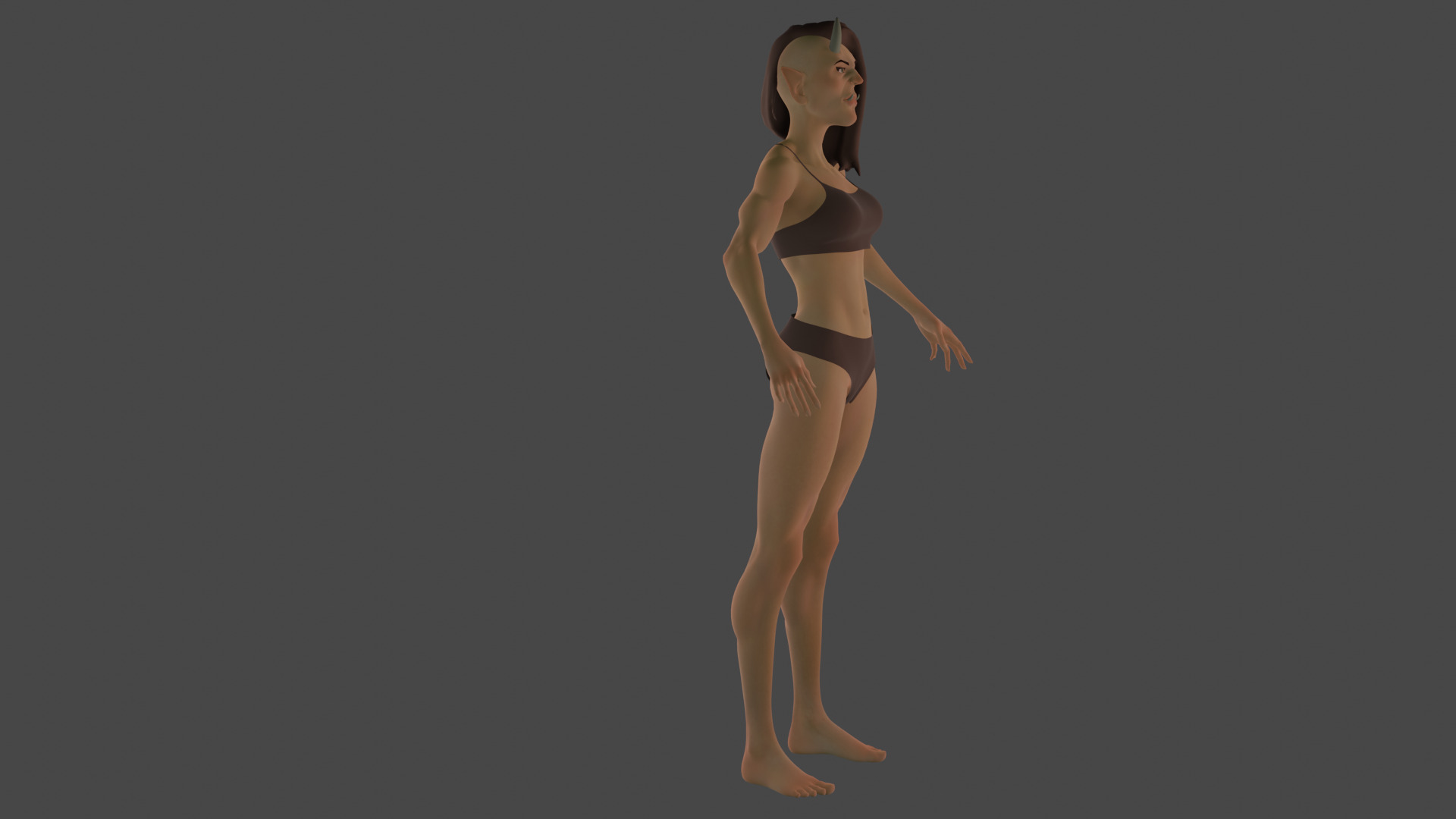 Cartoon female devil character fantesy base mesh Low-poly Low-poly 3D model_3