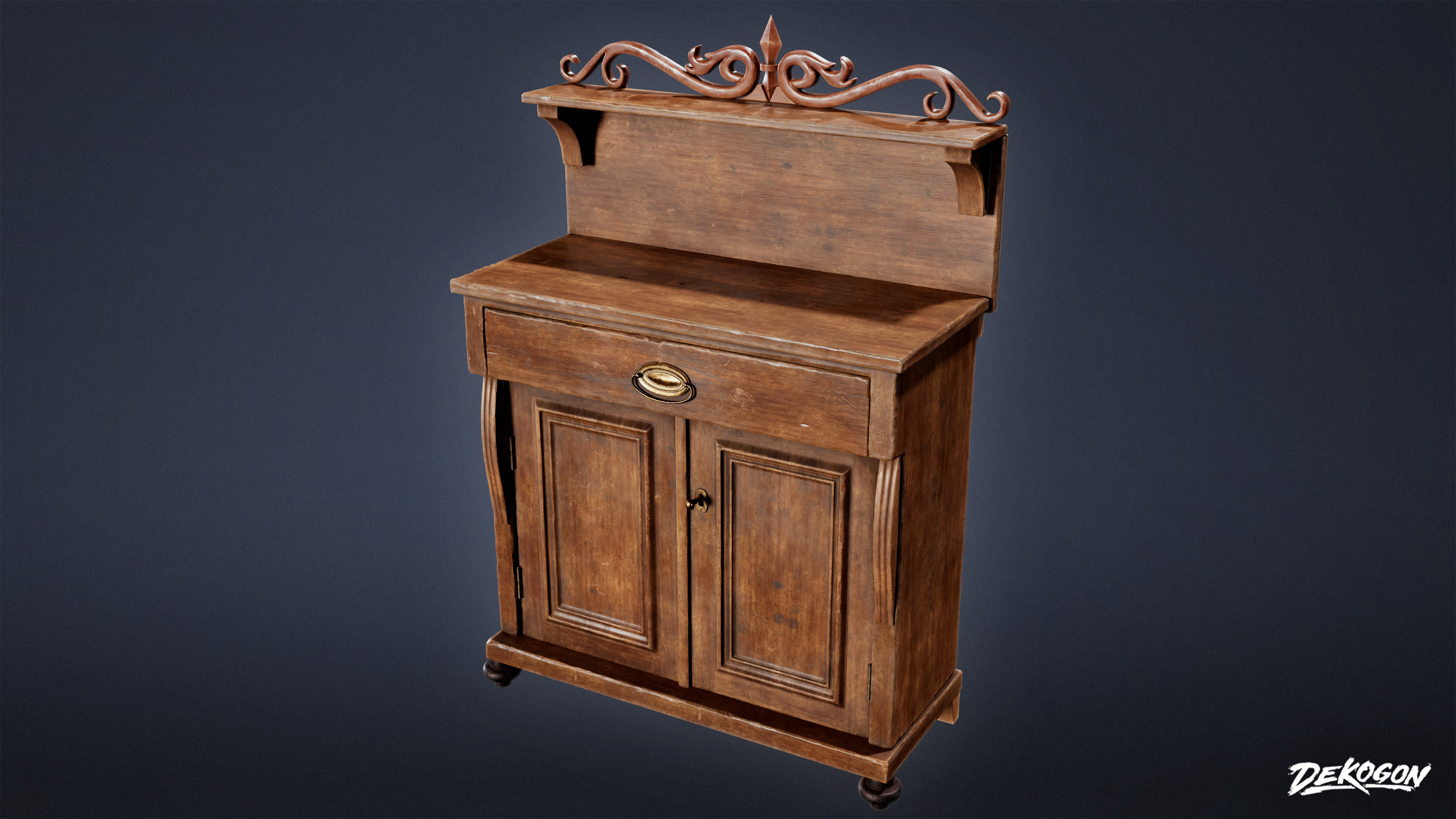 SUBURBS - Shelf Victorian 03 - LOW POLY AND NANITE Low-poly 3D model_7