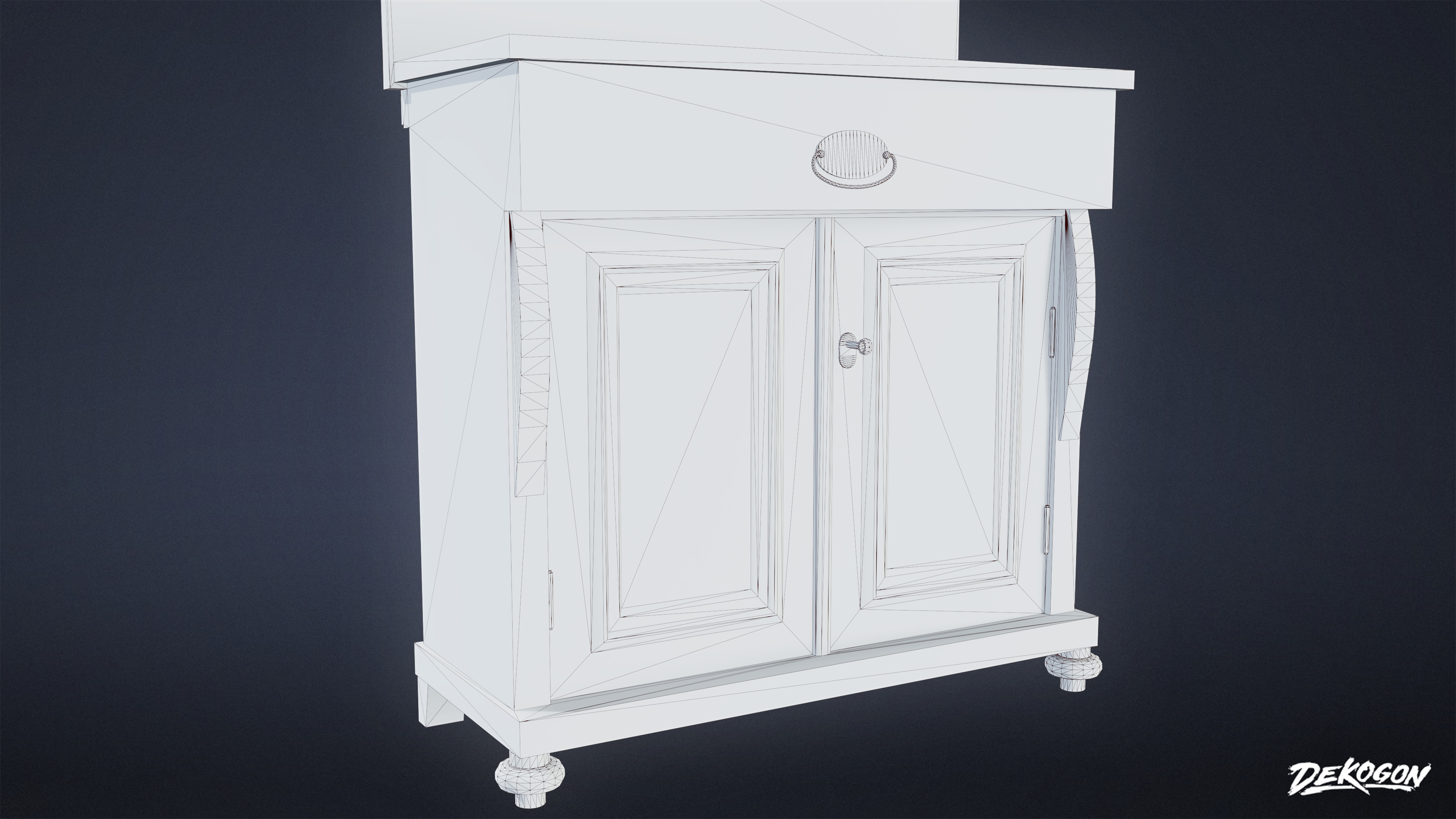 SUBURBS - Shelf Victorian 03 - LOW POLY AND NANITE Low-poly 3D model_9