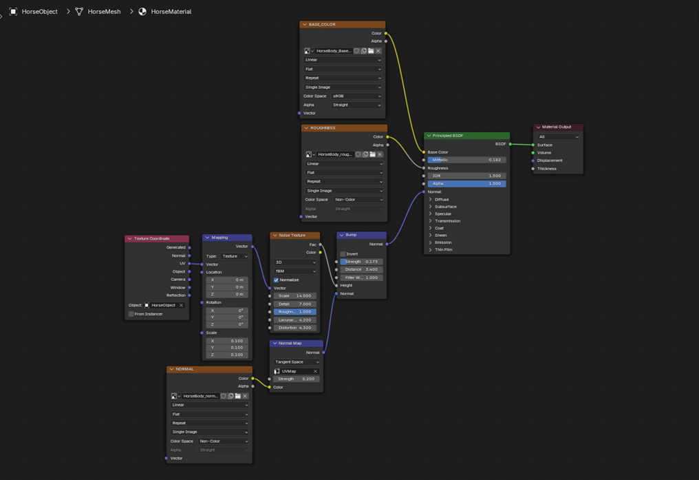  3D Model Running White Horse Low-poly 3D model_30