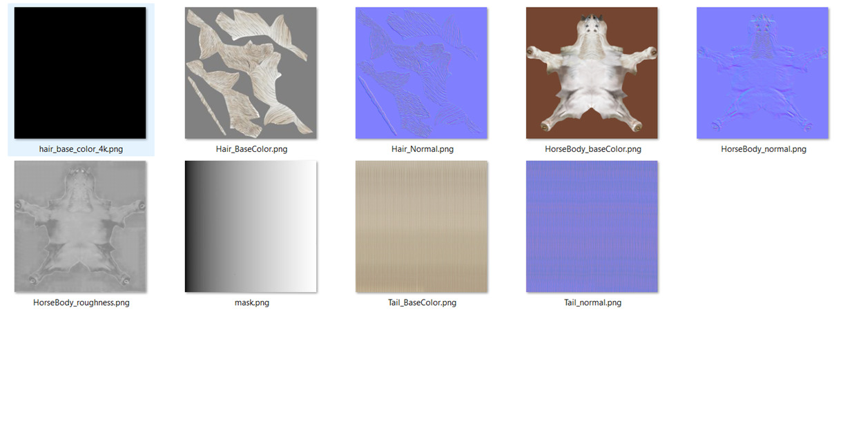  3D Model Running White Horse Low-poly 3D model_29