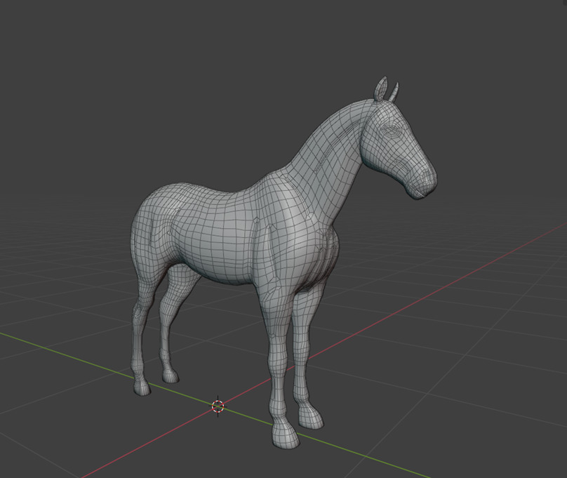 3D Model Running White Horse Low-poly 3D model_26