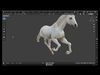  3D Model Running White Horse Low-poly 3D model_1