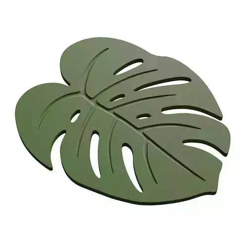 Monstera leaf hot pad coaster decoration 3D print model