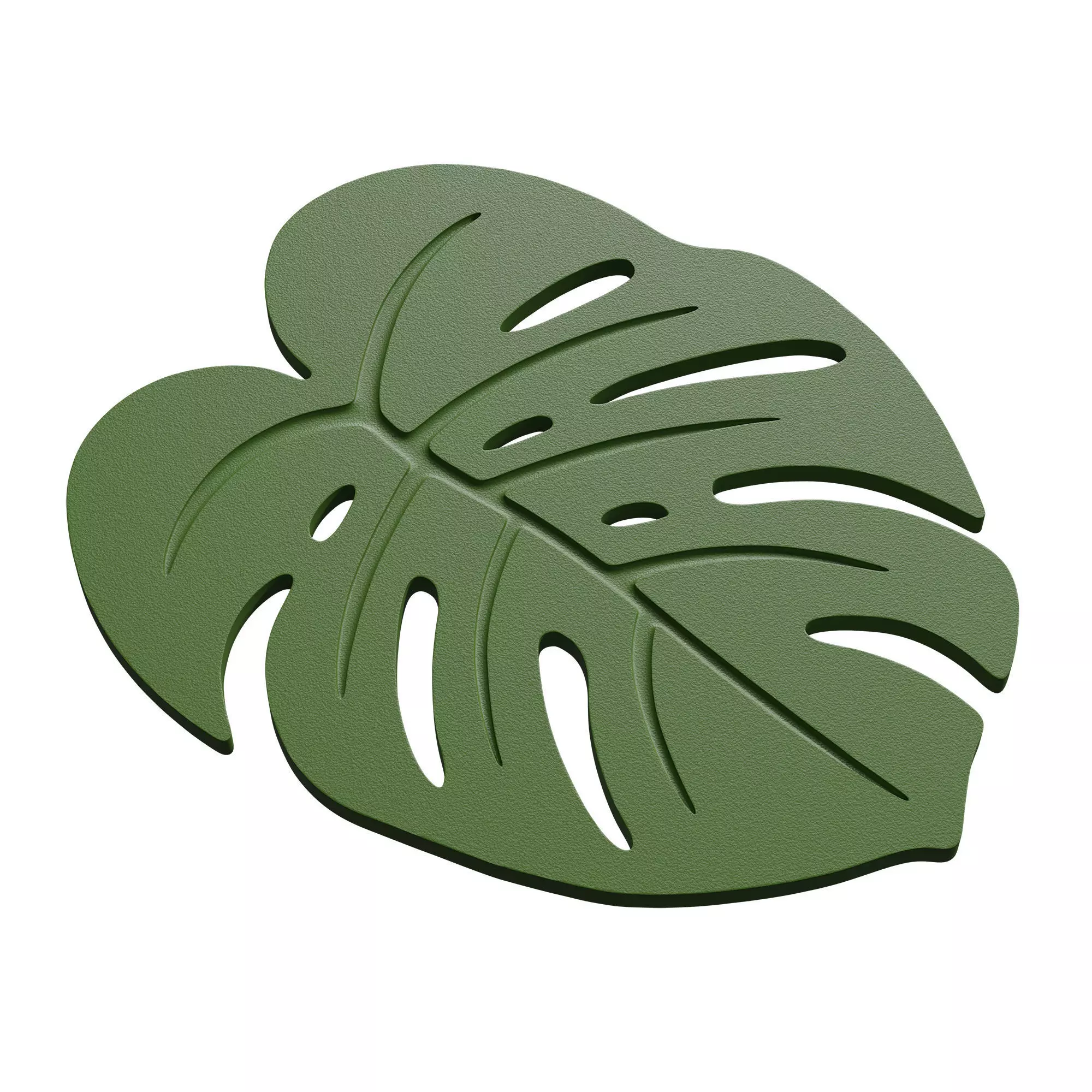 Monstera leaf hot pad coaster decoration 3D print model_0