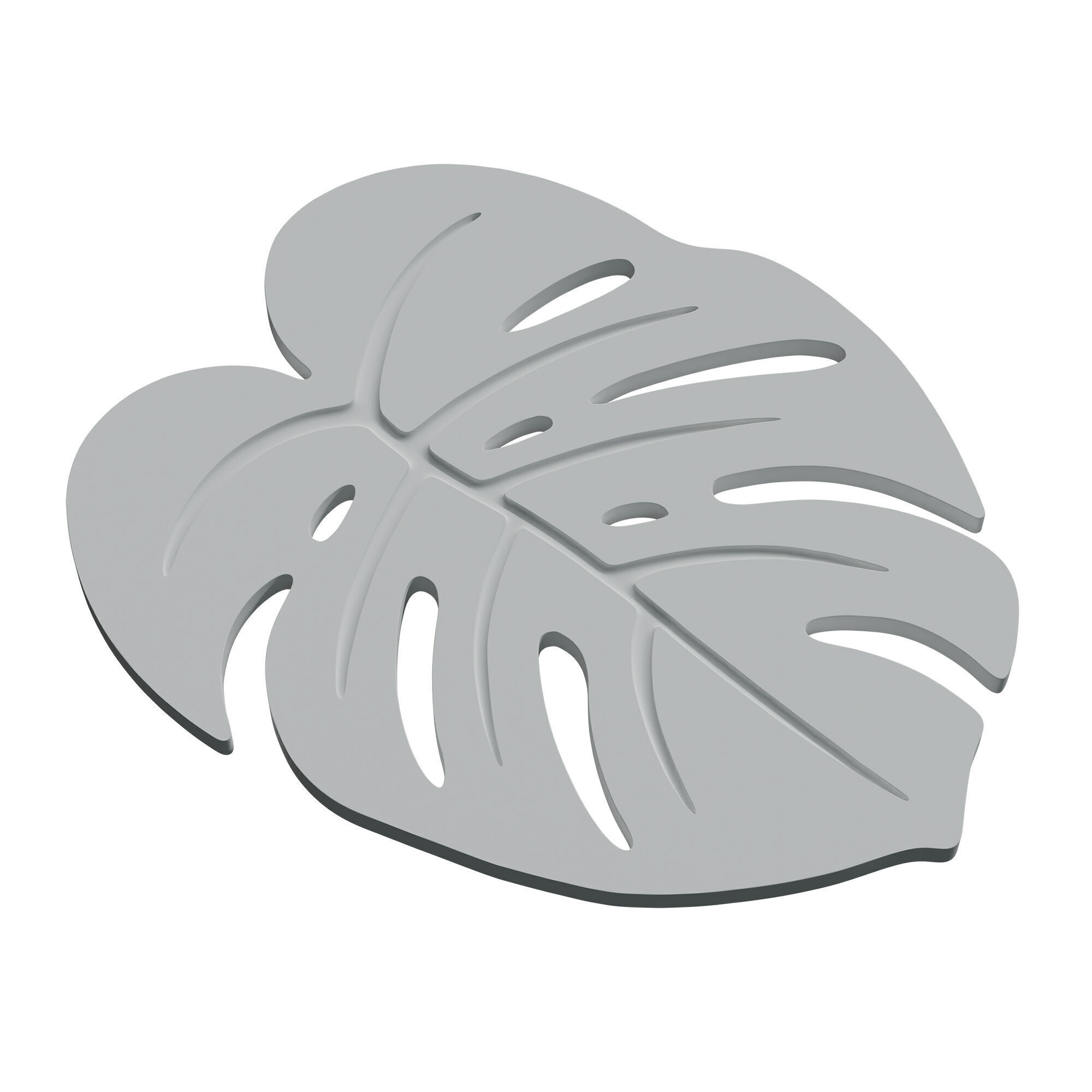 Monstera leaf hot pad coaster decoration 3D print model_2