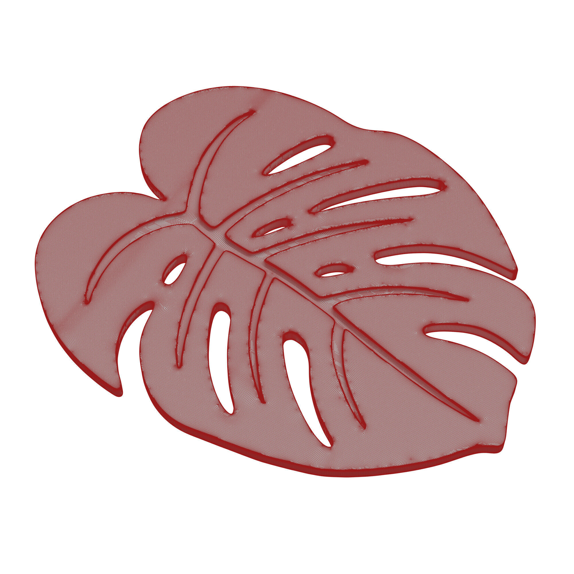 Monstera leaf hot pad coaster decoration 3D print model_3
