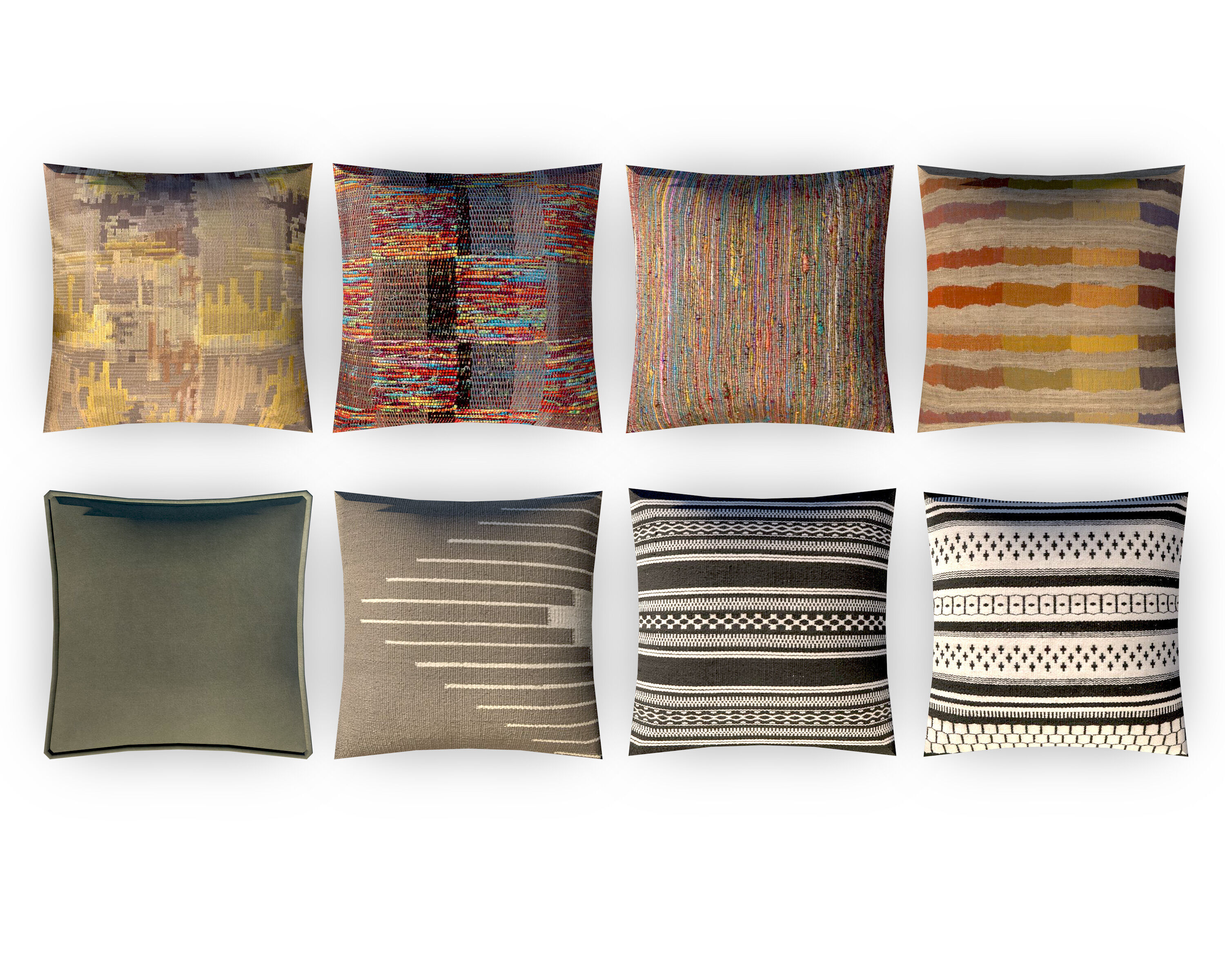 Fabric Pillow pack 8 Low-poly 3D model_1