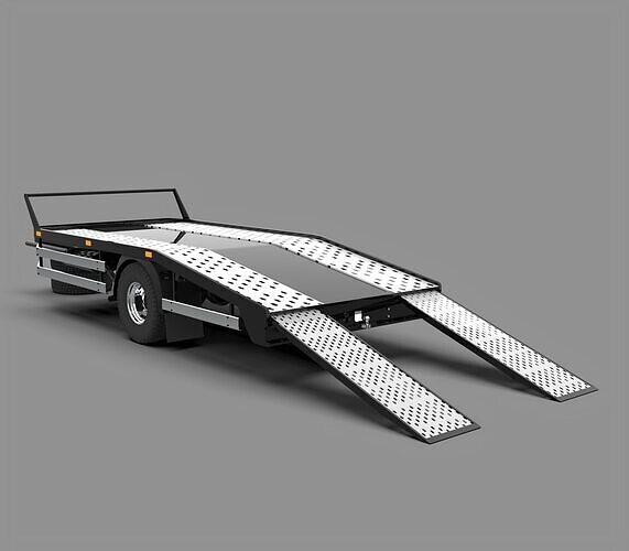 Generic Flatbed Tow Truck Low-poly 3D model