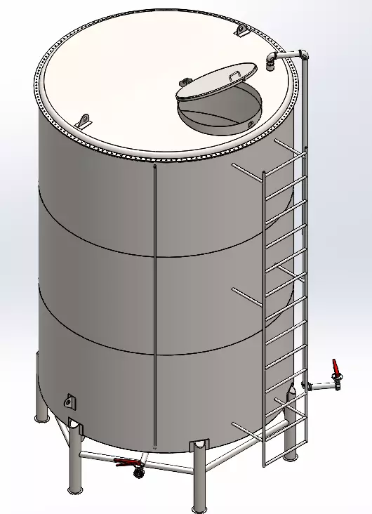 Stainless Steel Tequila Storage Tank 20000 Liters Capacity 3D model