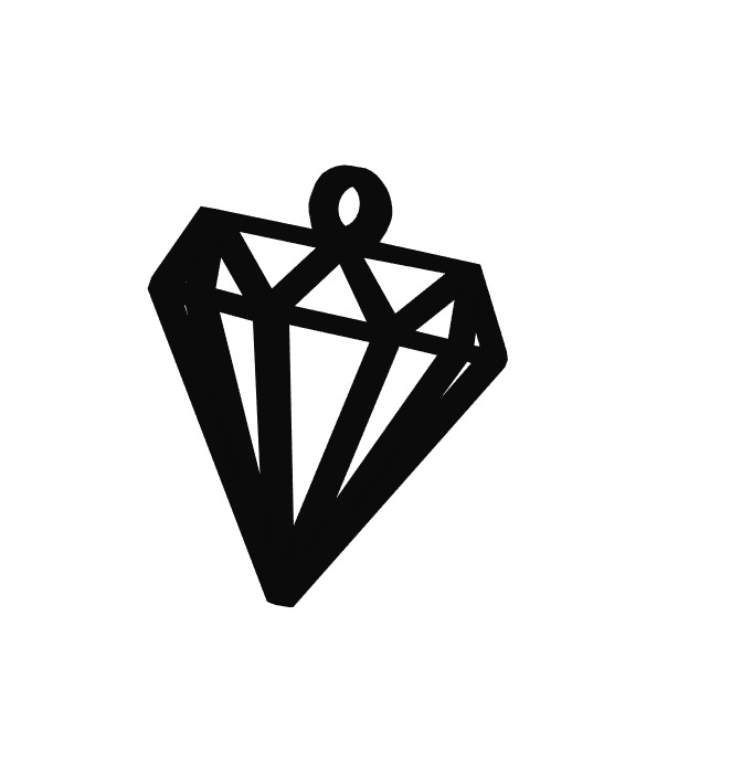  Diamond Keychain 3D print model_3