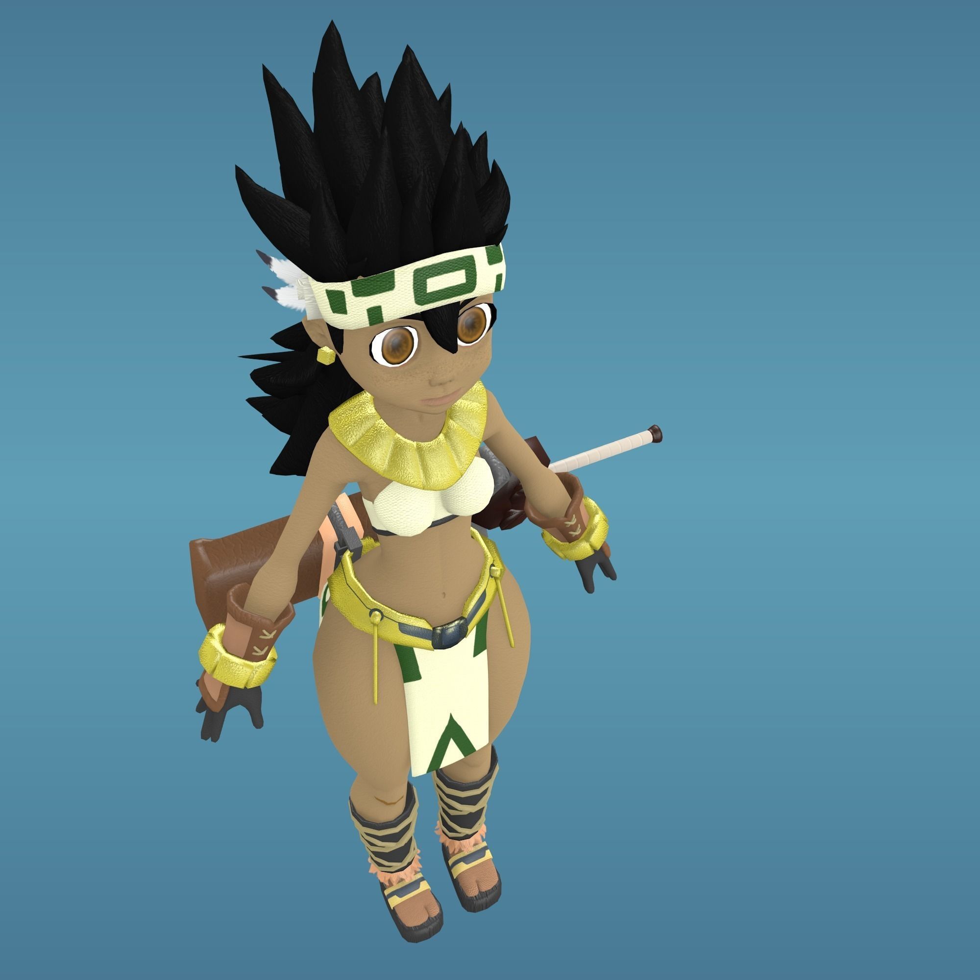 Amazon 3D Cartoon Character Low-poly 3D model