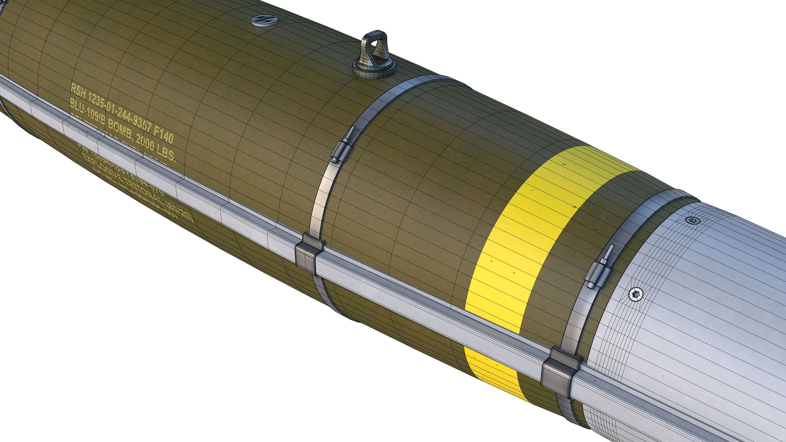 SPICE-2000 Guided Bomb Low-poly 3D model_17