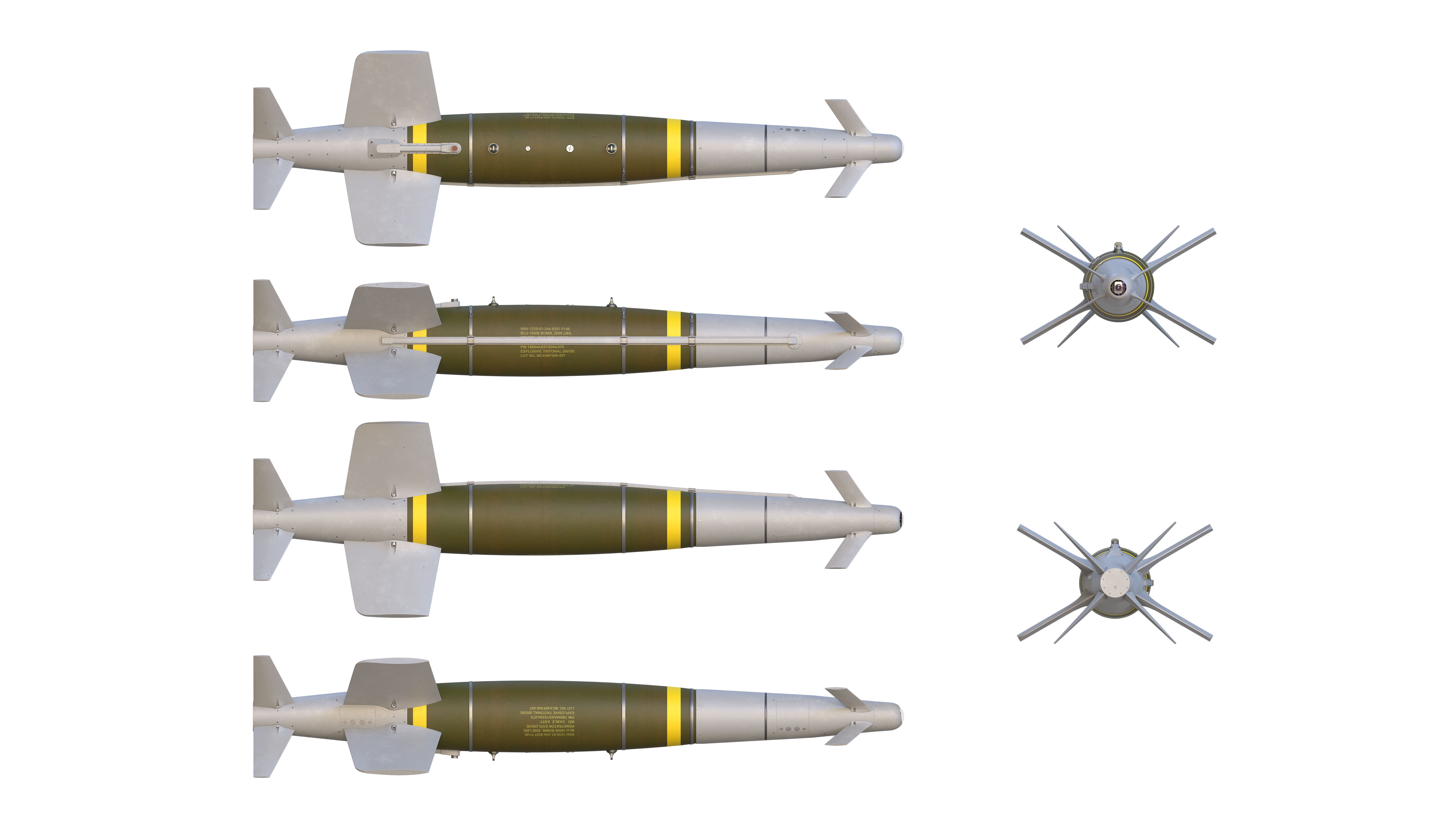 SPICE-2000 Guided Bomb Low-poly 3D model_13