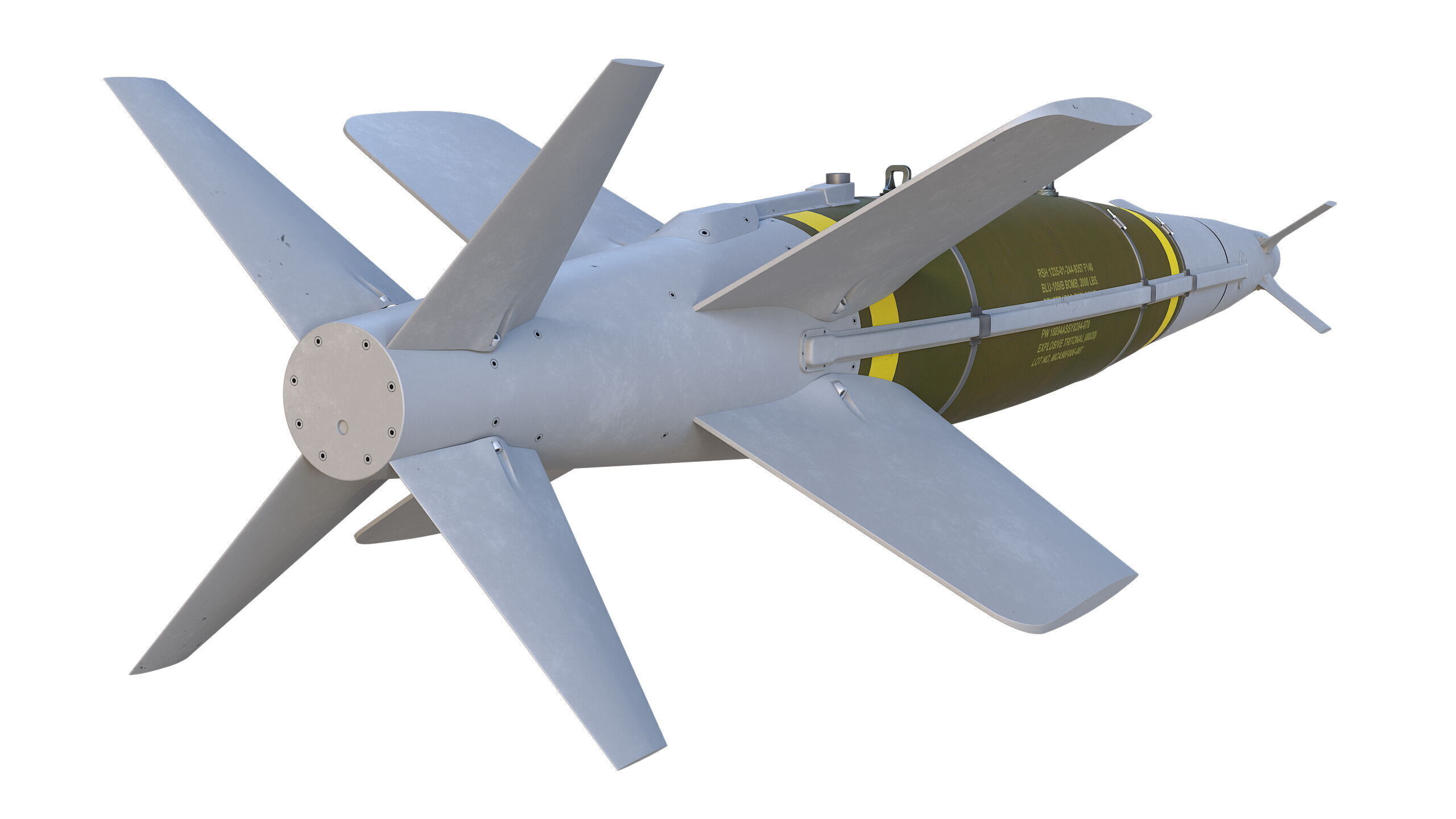 SPICE-2000 Guided Bomb Low-poly 3D model_5