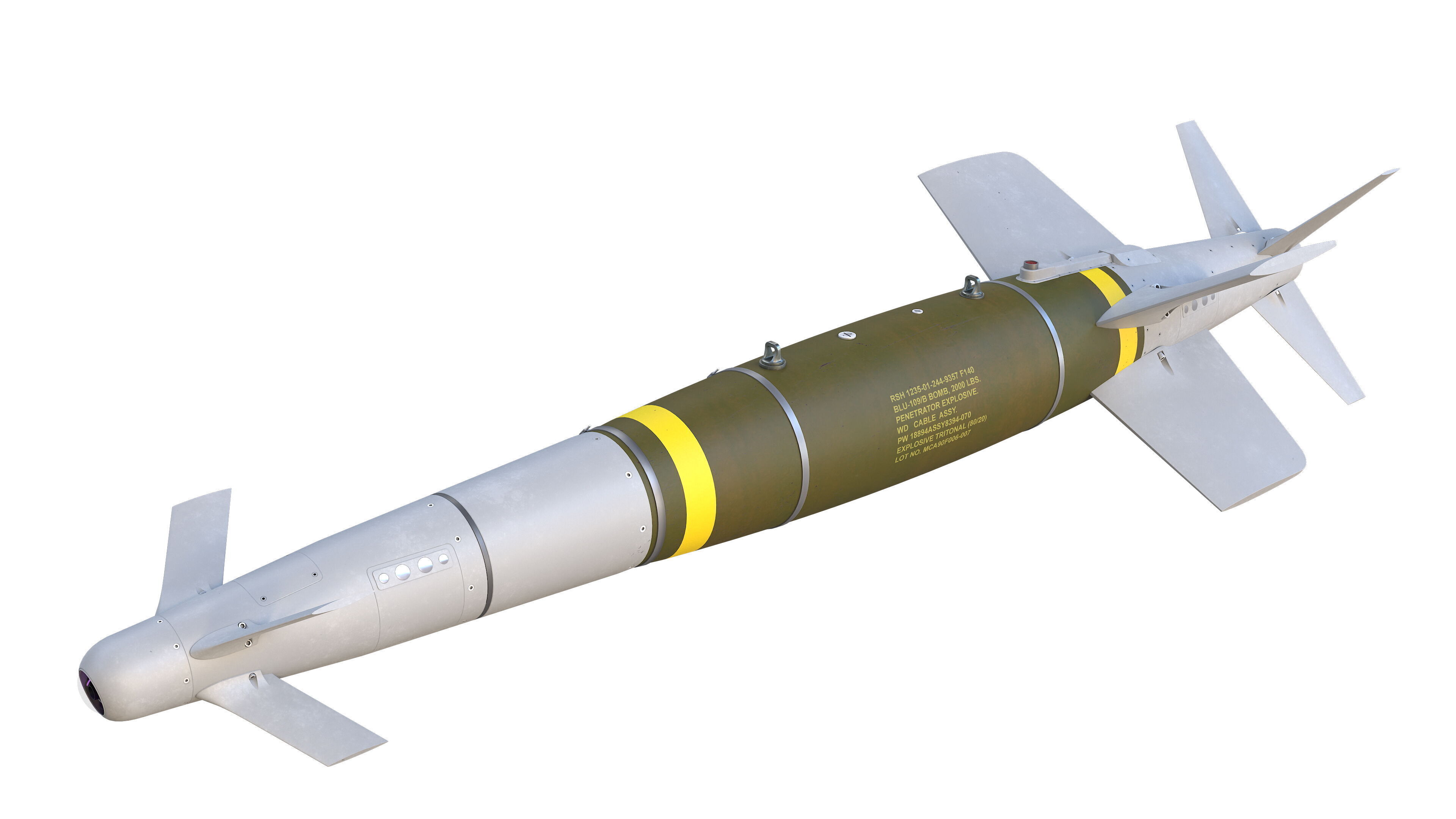 SPICE-2000 Guided Bomb Low-poly 3D model_2
