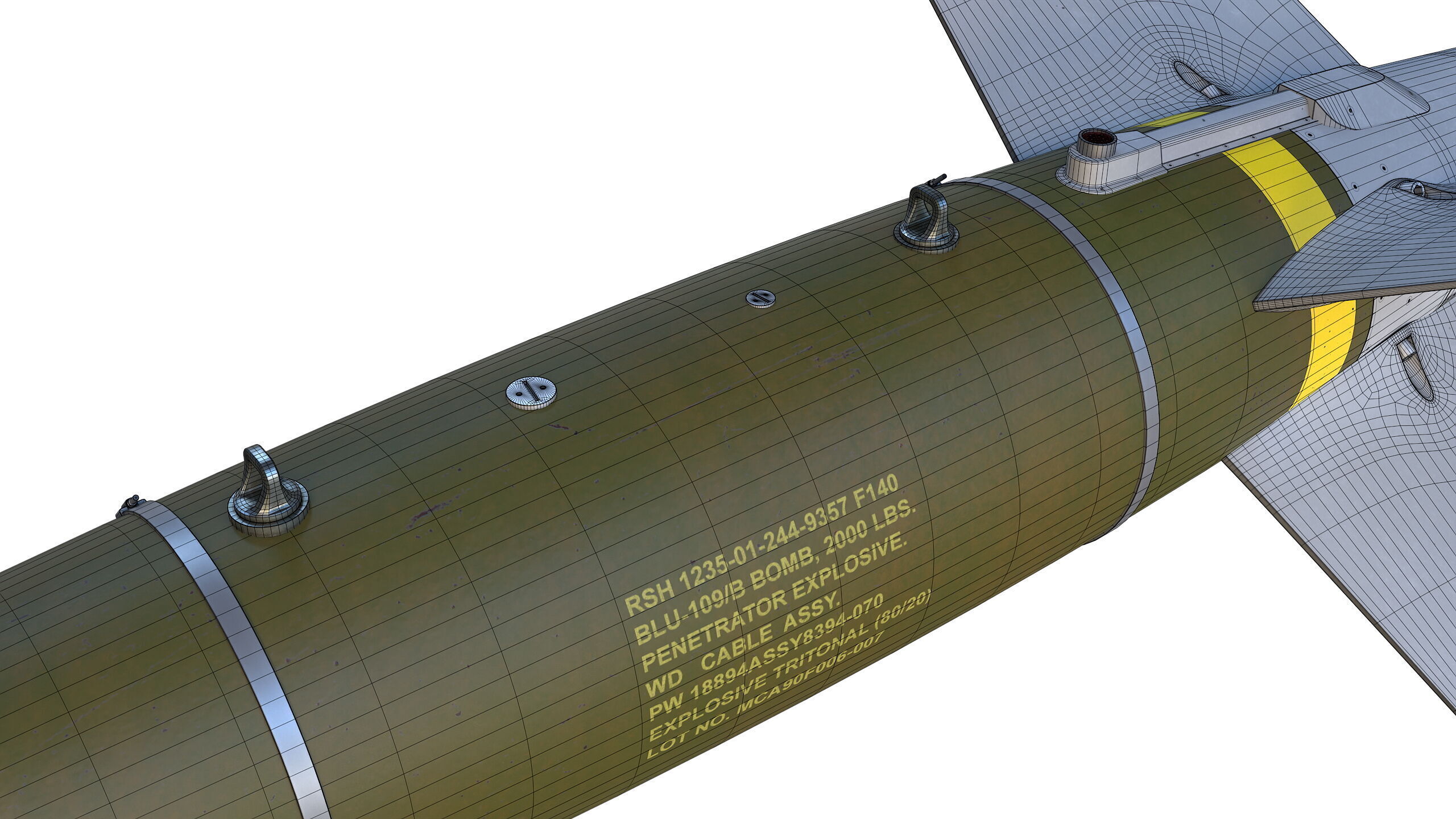 SPICE-2000 Guided Bomb Low-poly 3D model_15